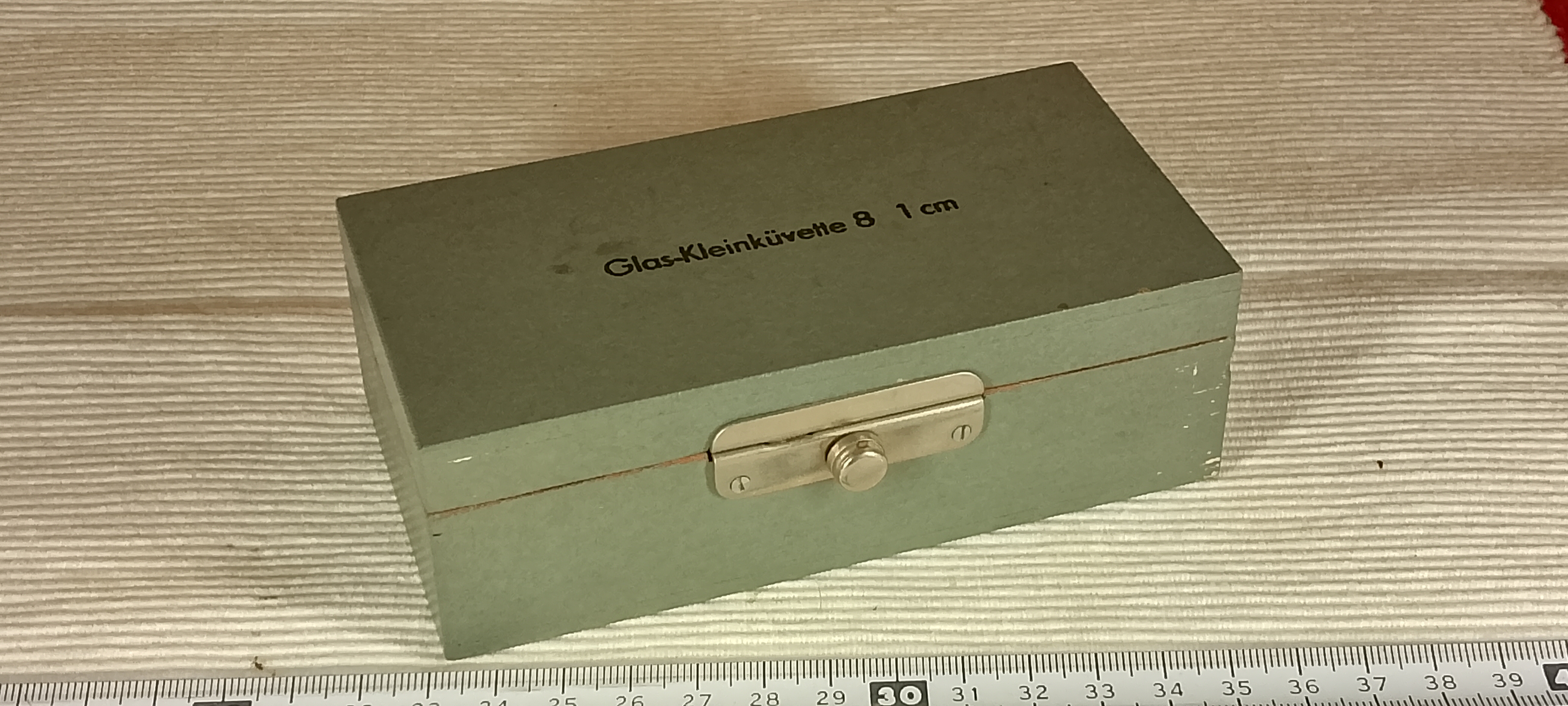 Carl Zeiss Jena Glas-Kleinkuvette 8 1 cm (Spekol-11) - puste drewniane pudełeczko - different 1 view
