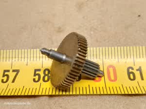 Carl Zeiss Jena Ergaval / Amplival microscope coarse focus pinion / fine focus pinon / focusing toothed gear DZDP - thumbnail