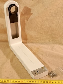 Zeiss Metal arm (holder, part of the housing) for the illuminator and condenser for the Carl Zeiss Axiovert 25 inverted biological microscope. - thumbnail
