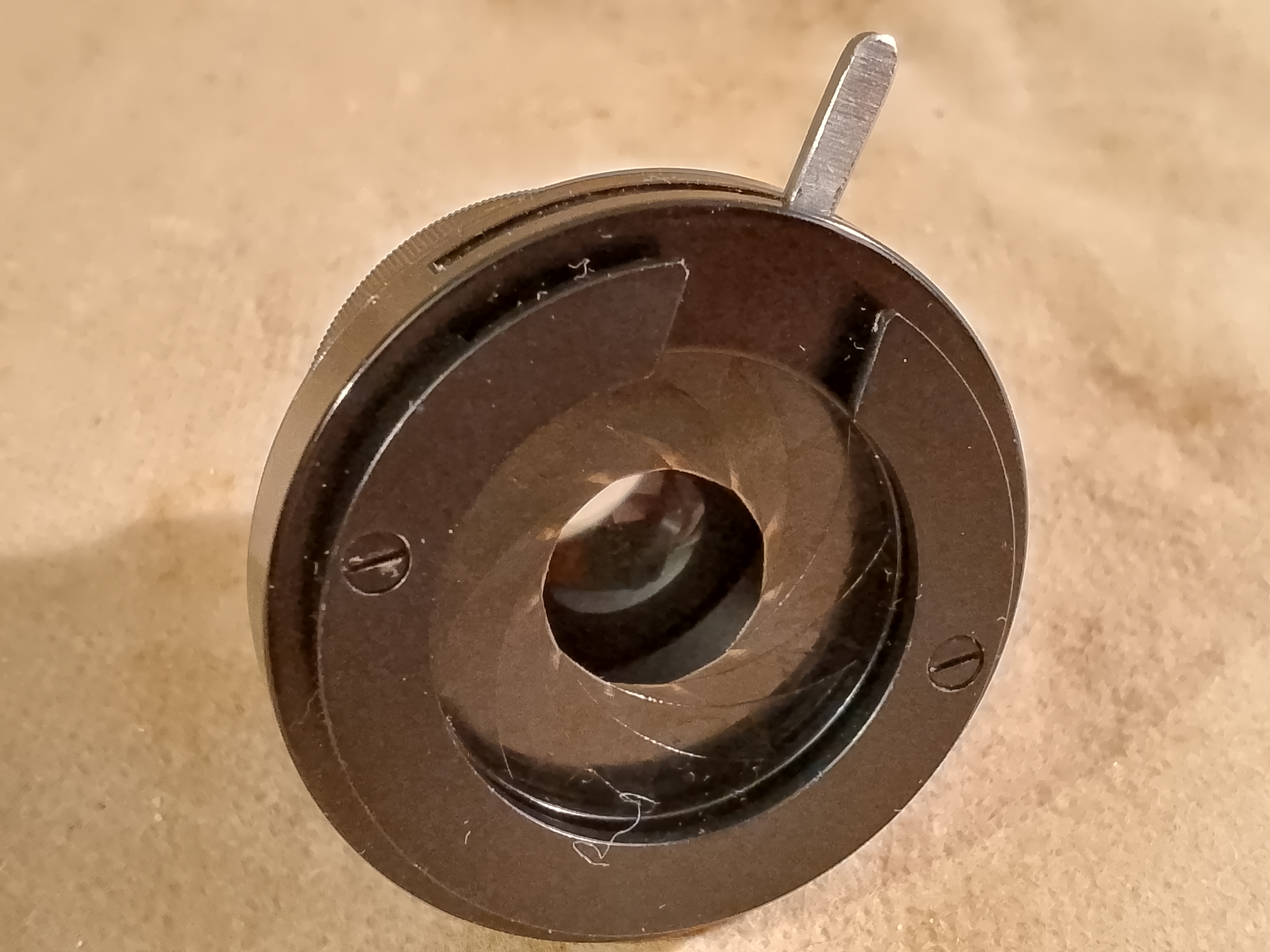 Kremp Wetzlar Vintage school monocular Kondensor mikroskopowy Abbego Kremp Wetzlar (39,5 mm) z diafragmą - ujęcie #2