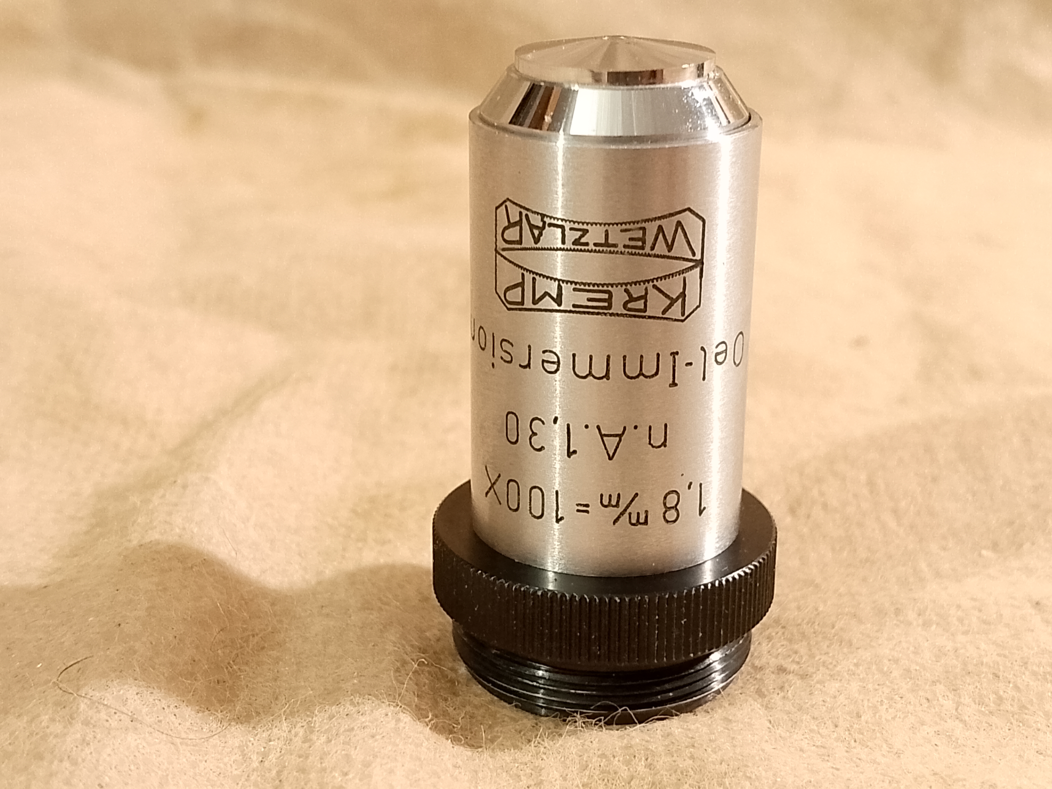 Kremp Wetzlar Vintage school monocular Vintage obiektyw mikroskopowy Kremp Wetzlar 1,8 mm = 100x n.A. 1,30 RMS - ujęcie #1