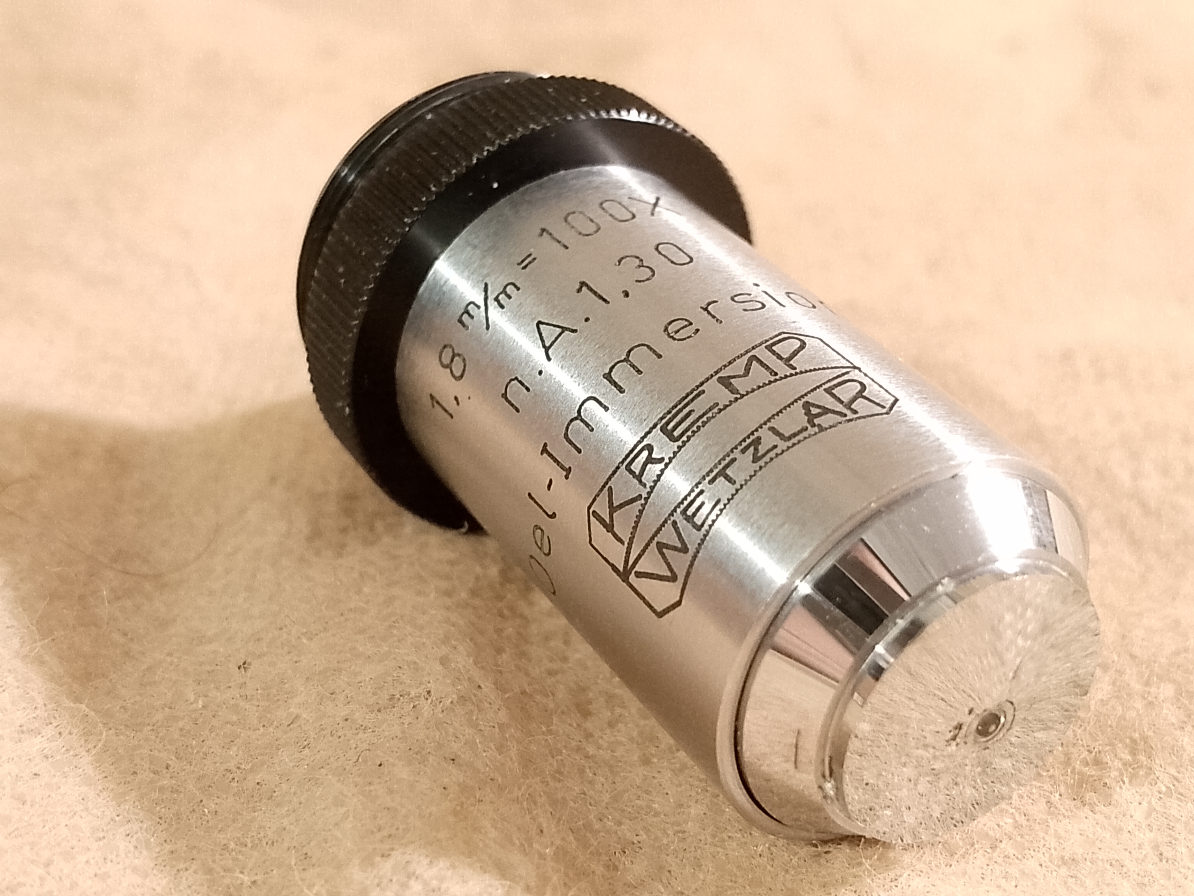 Kremp Wetzlar Vintage school monocular Vintage obiektyw mikroskopowy Kremp Wetzlar 1,8 mm = 100x n.A. 1,30 RMS - ujęcie #2