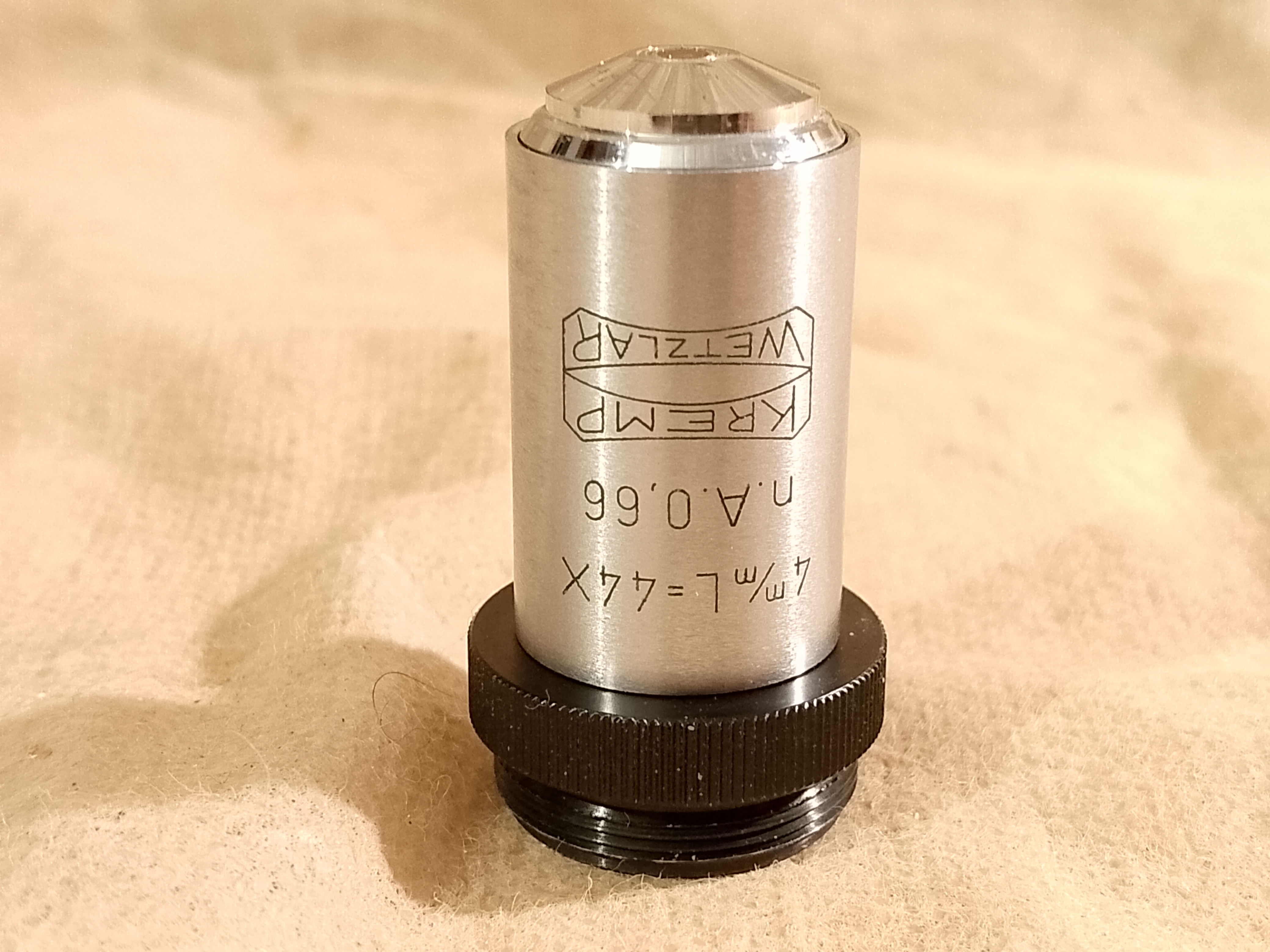 Kremp Wetzlar Vintage school monocular Vintage obiektyw mikroskopowy Kremp Wetzlar 4 mm L-44x n.A. 0,66 RMS - ujęcie #1
