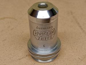 Leitz Wetzlar 10:1 A 0.25 170/- RMS microscope objective 10x vintage. - thumbnail