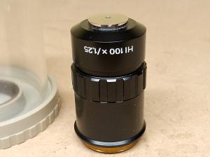 Carl Zeiss Jena Achromat HI 100x / 1,25 oo/0,17-A - Oil microscope objective with M25 thread - different 4 view