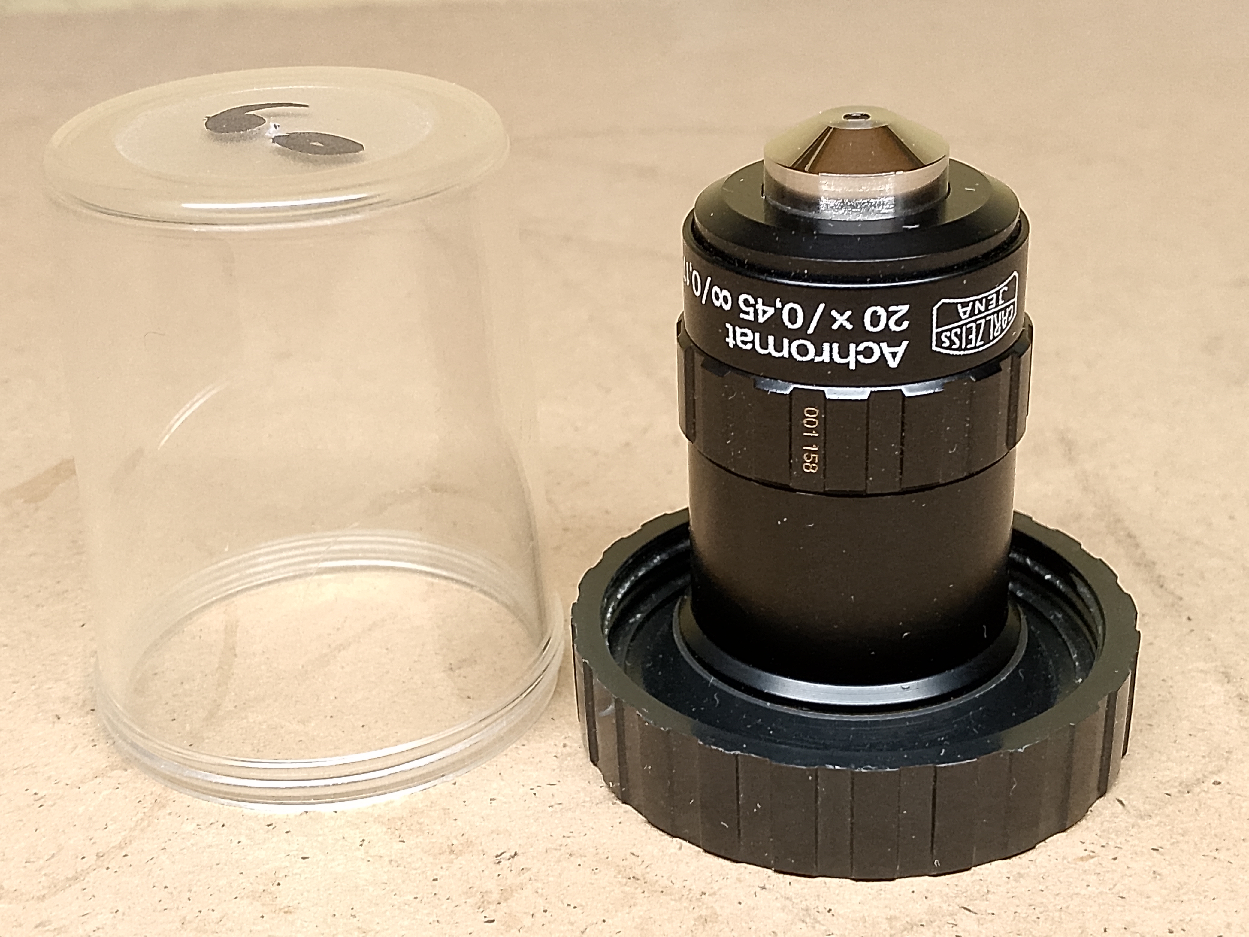 Carl Zeiss Jena Jenalab Obiektyw mikroskopowy Carl Zeiss Jena Achromat 20x / 0,45 oo/0,17-A z gwintem M25 - ujęcie #1