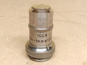 Hertel & Reuss Vintage Black 100x Oel immersion Mikroskopobjektiv, vintage