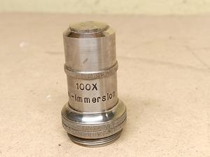 Hertel & Reuss Obiektyw mikroskopowy Hertel & Reuss 100x Oel immersion, vintage - thumbnail