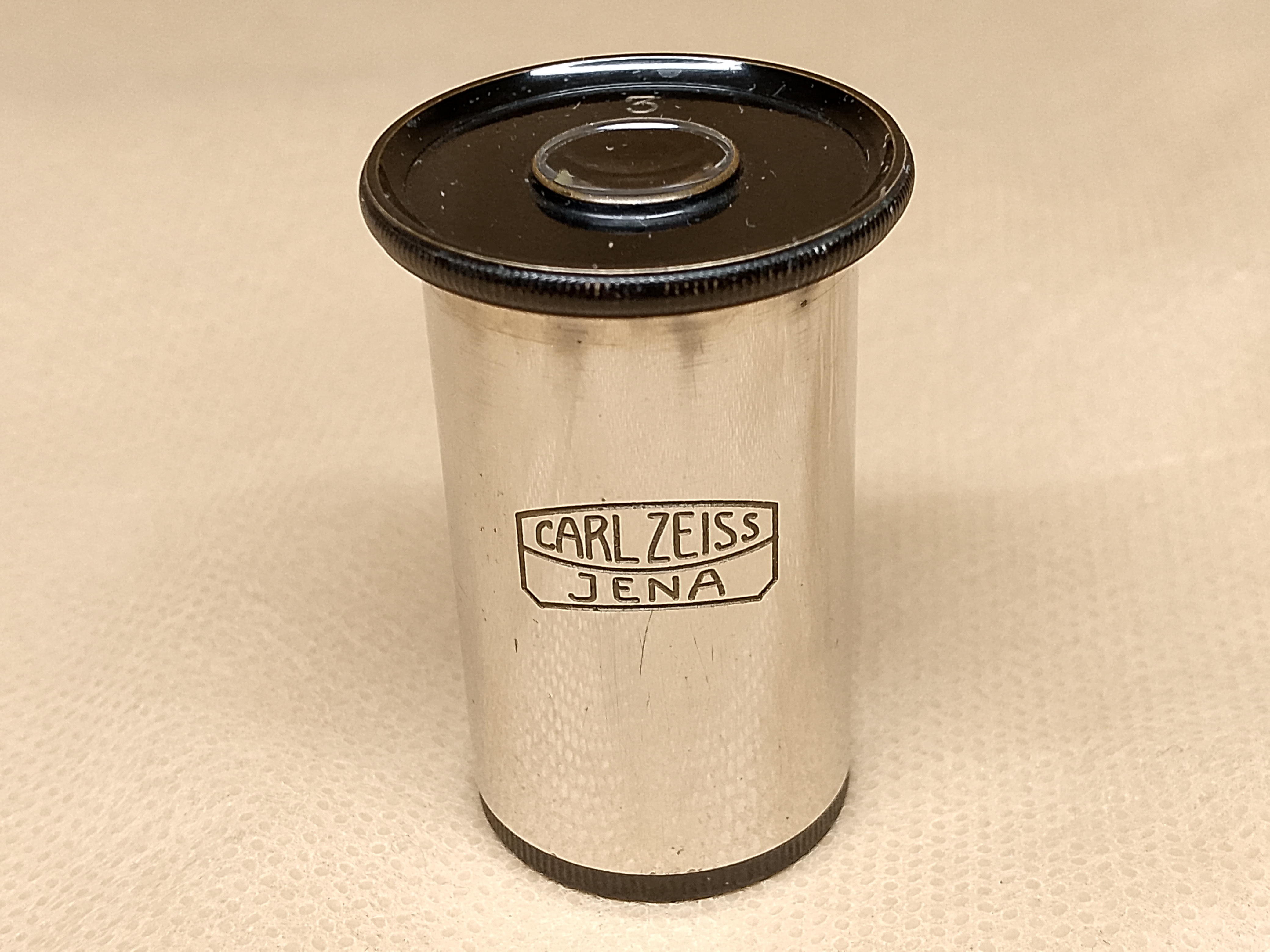 Carl Zeiss Jena Vintage okular mikroskopowy 8x Nr 3 Carl Zeiss Jena "3" z wygrawerowanym logo - ujęcie #1