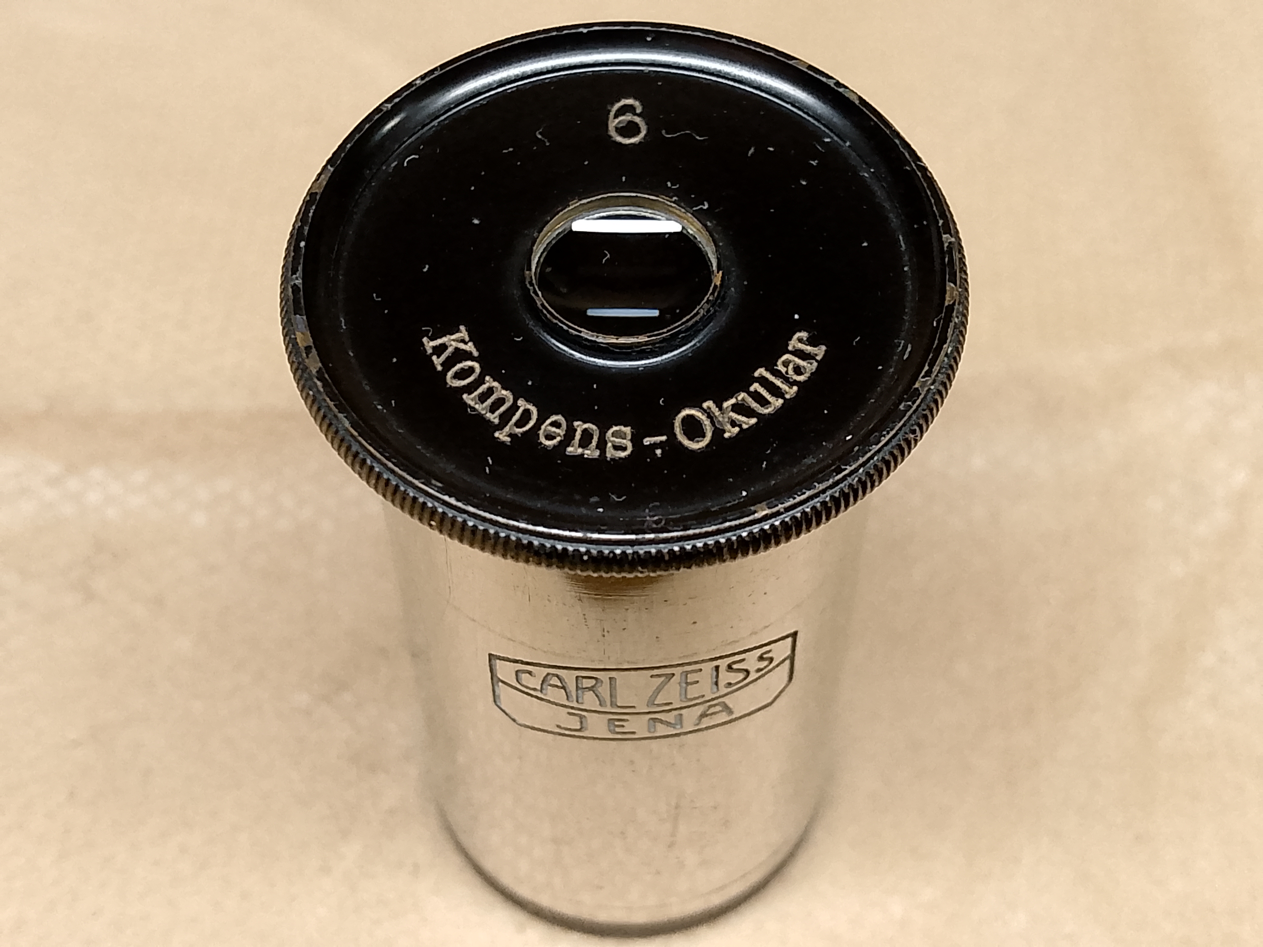 Carl Zeiss Jena Vintage okular mikroskopowy 15x Nr 6 Carl Zeiss Jena "6 Kompens-Okular" z wygrawerowanym logo - ujęcie #1