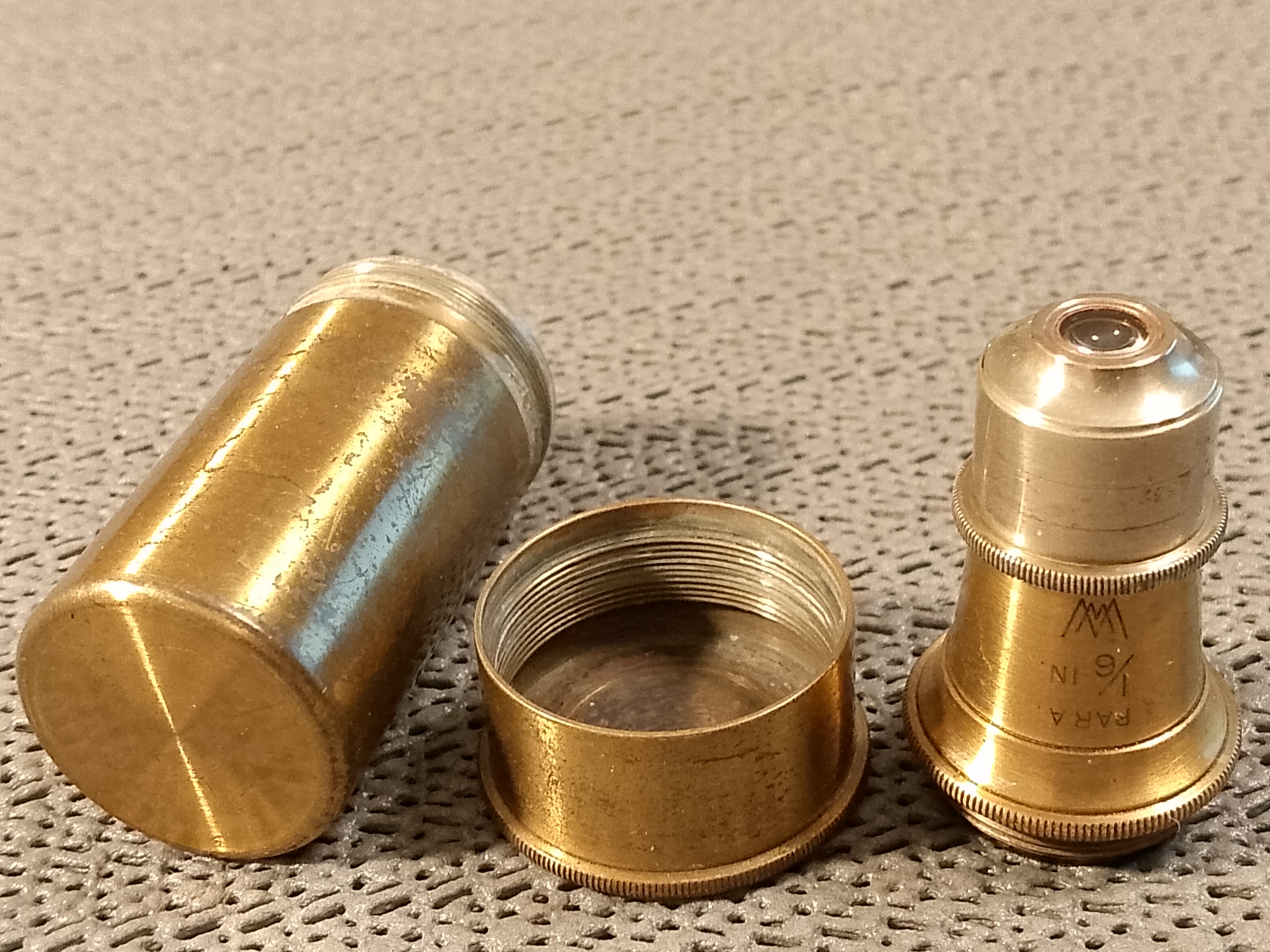Watson Vintage antique brass Obiektyw mikroskopowy Watson PARA 1/6 IN., RMS, mosiężny, vintage, antique - ujęcie #1