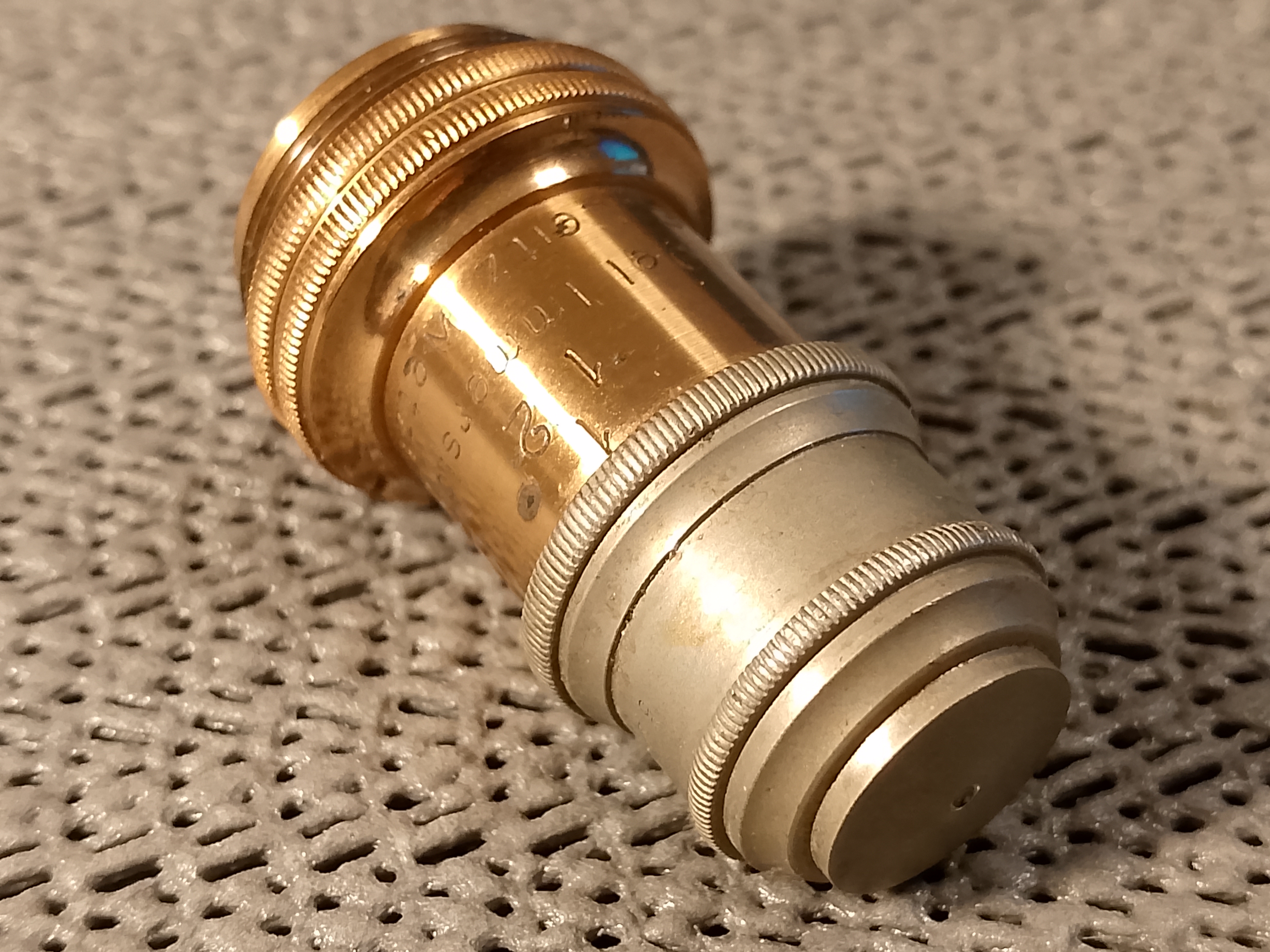 Leitz Vintage antique brass Obiektyw mikroskopowy E.Leitz Wetzlar 1/12 Oel-Immersion Apert. 1,30, powiększenie - ujęcie #5