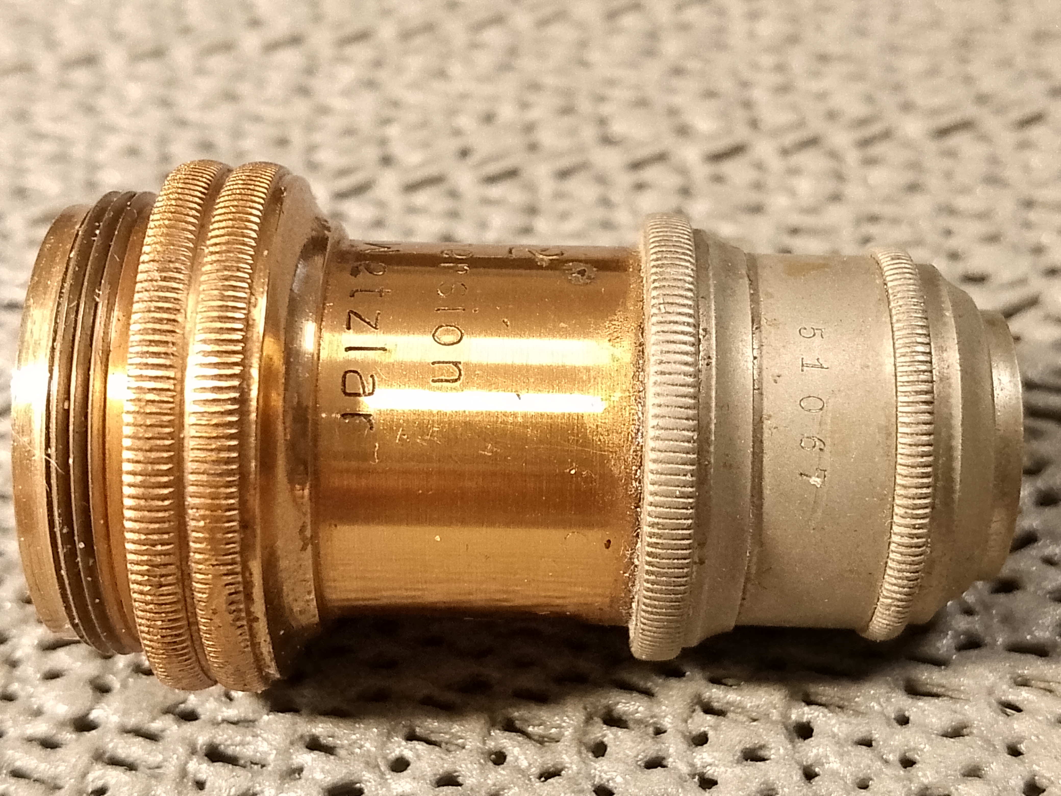 Leitz Vintage antique brass Obiektyw mikroskopowy E.Leitz Wetzlar 1/12 Oel-Immersion Apert. 1,30, powiększenie - ujęcie #8