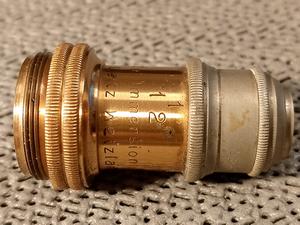 Leitz Vintage antique brass Obiektyw mikroskopowy E.Leitz Wetzlar 1/12 Oel-Immersion Apert. 1,30, powiększenie - ujęcie #4
