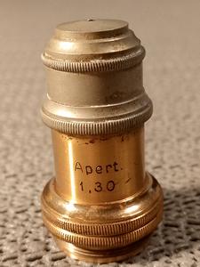 Leitz Vintage antique brass Obiektyw mikroskopowy E.Leitz Wetzlar 1/12 Oel-Immersion Apert. 1,30, powiększenie - ujęcie #7