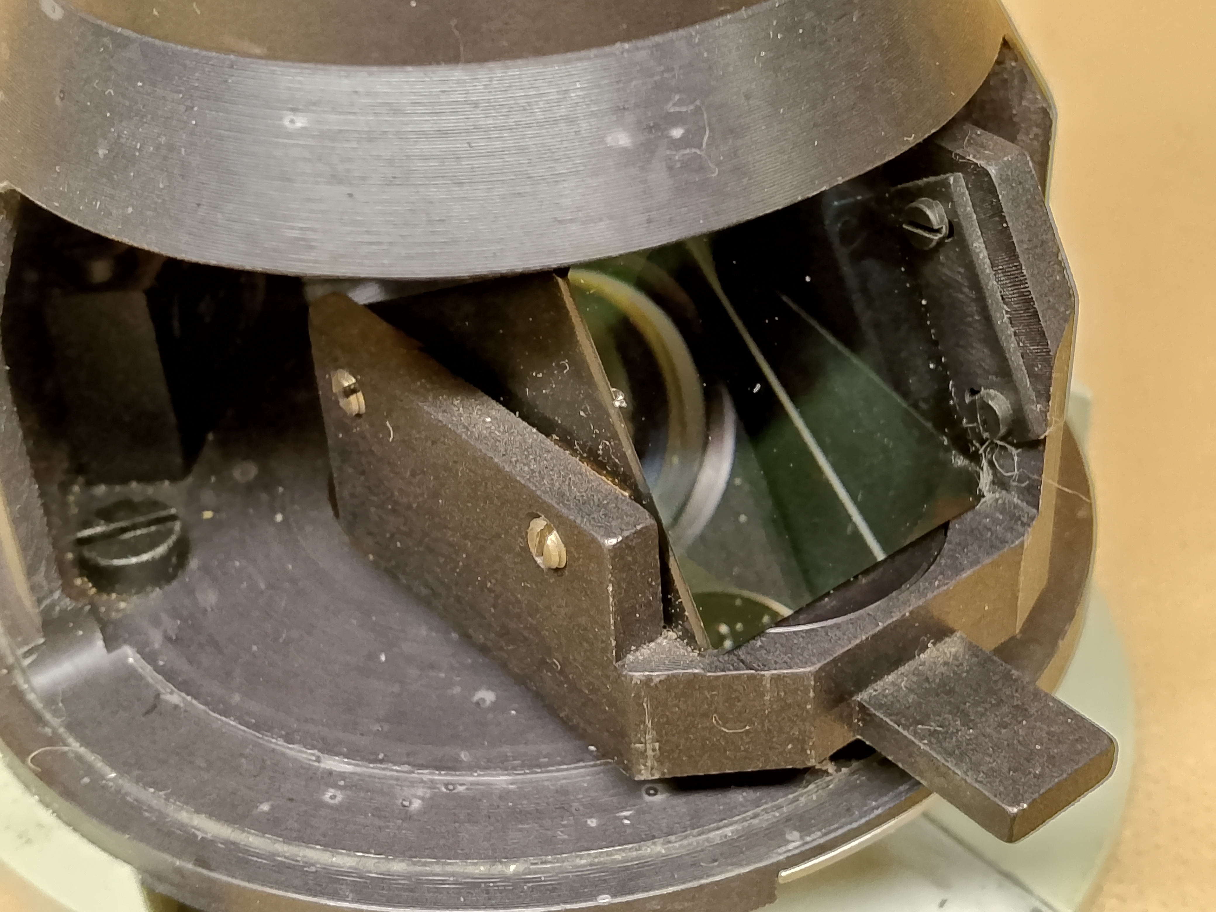 Carl Zeiss Jena Trinocular Head for Microval- microscopes Mechanizm wewnętrzny flip-out z pryzmatem - - ujęcie #2