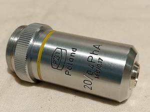 PZO Biolar Obiektyw mikroskopowy PZO 20/0,40 PhA 160/0,17 do kontrastu fazowego anoptralnego 20x