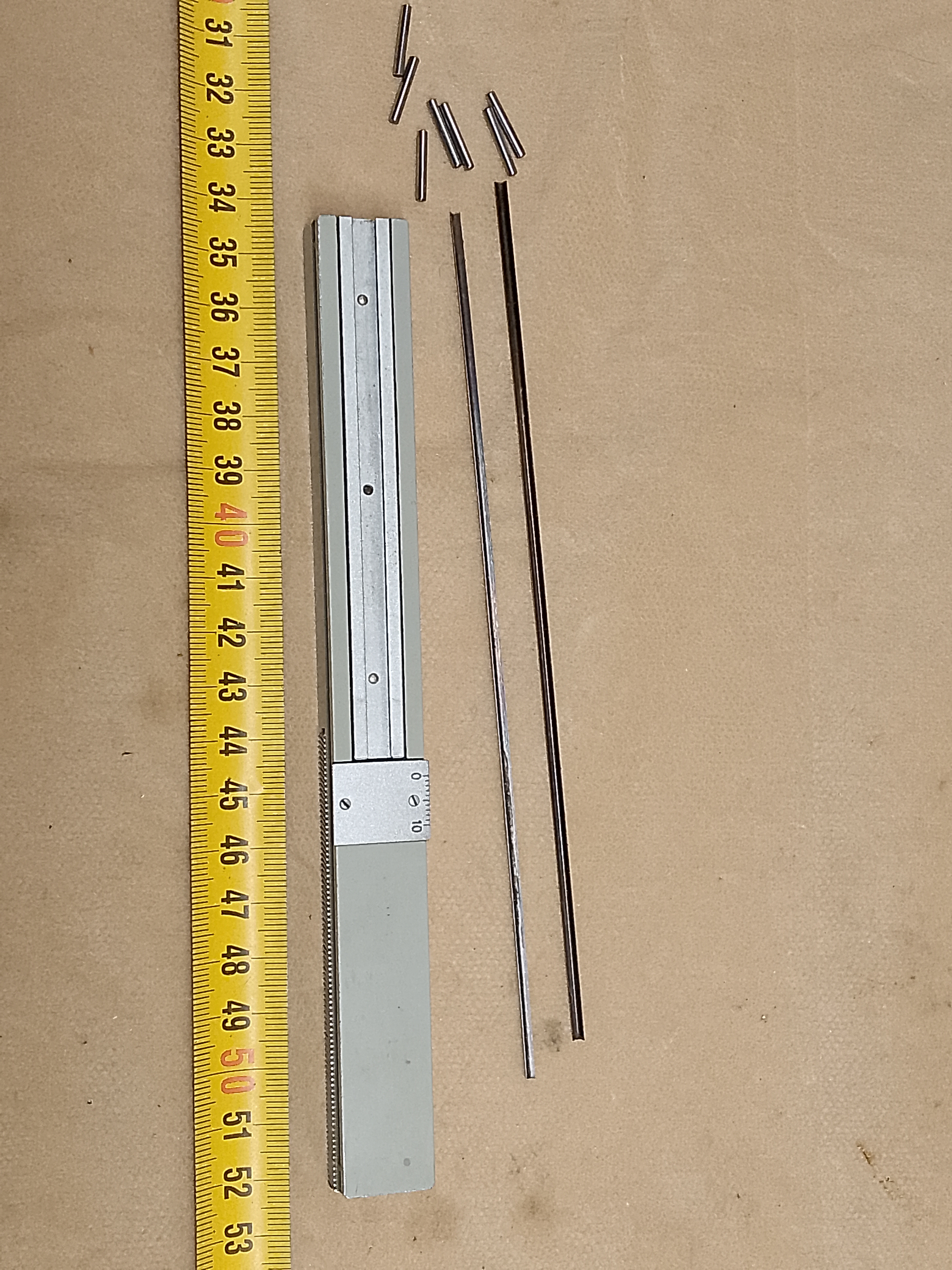 Carl Zeiss Jena Ergaval / Amplival - microscope mechanical XY stage - upper scale 0-10, toothed rack and roller guides - service part / repair element