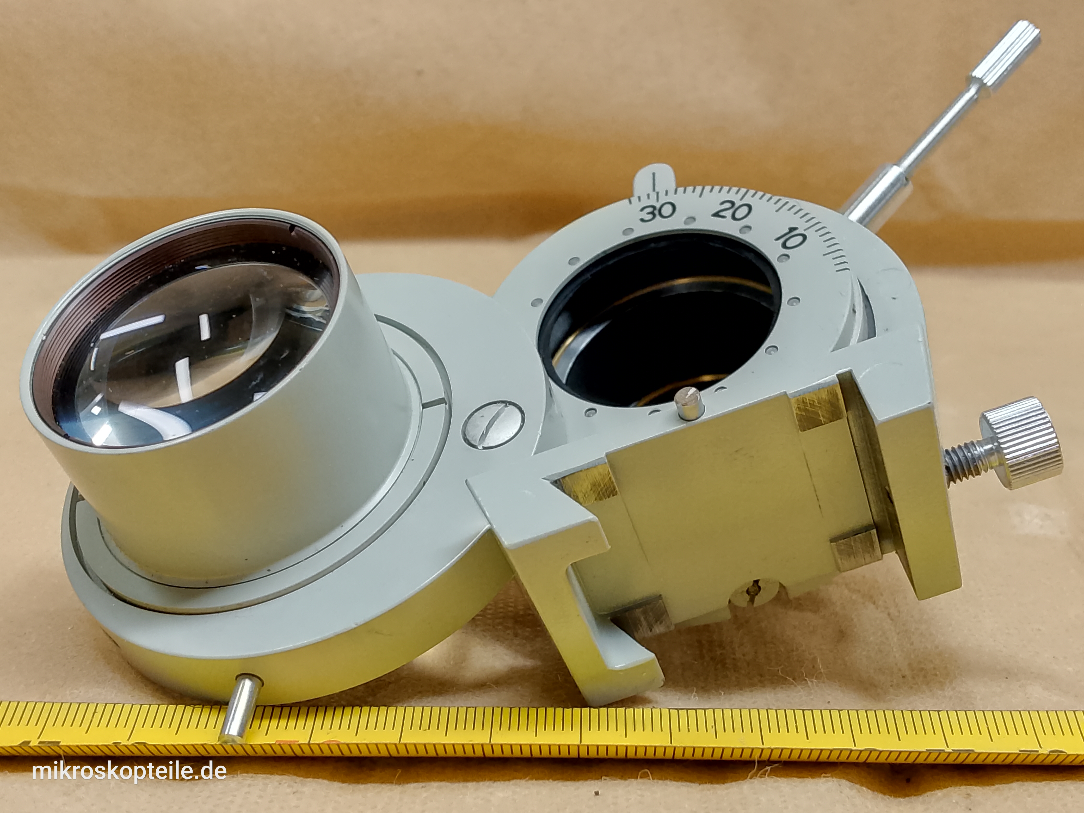 Carl Zeiss Jena Fluoval / Ergaval - mikroskopowy kondensor Apl. 1,4 o dużej aperturze z przysłoną irysową - different 12 view