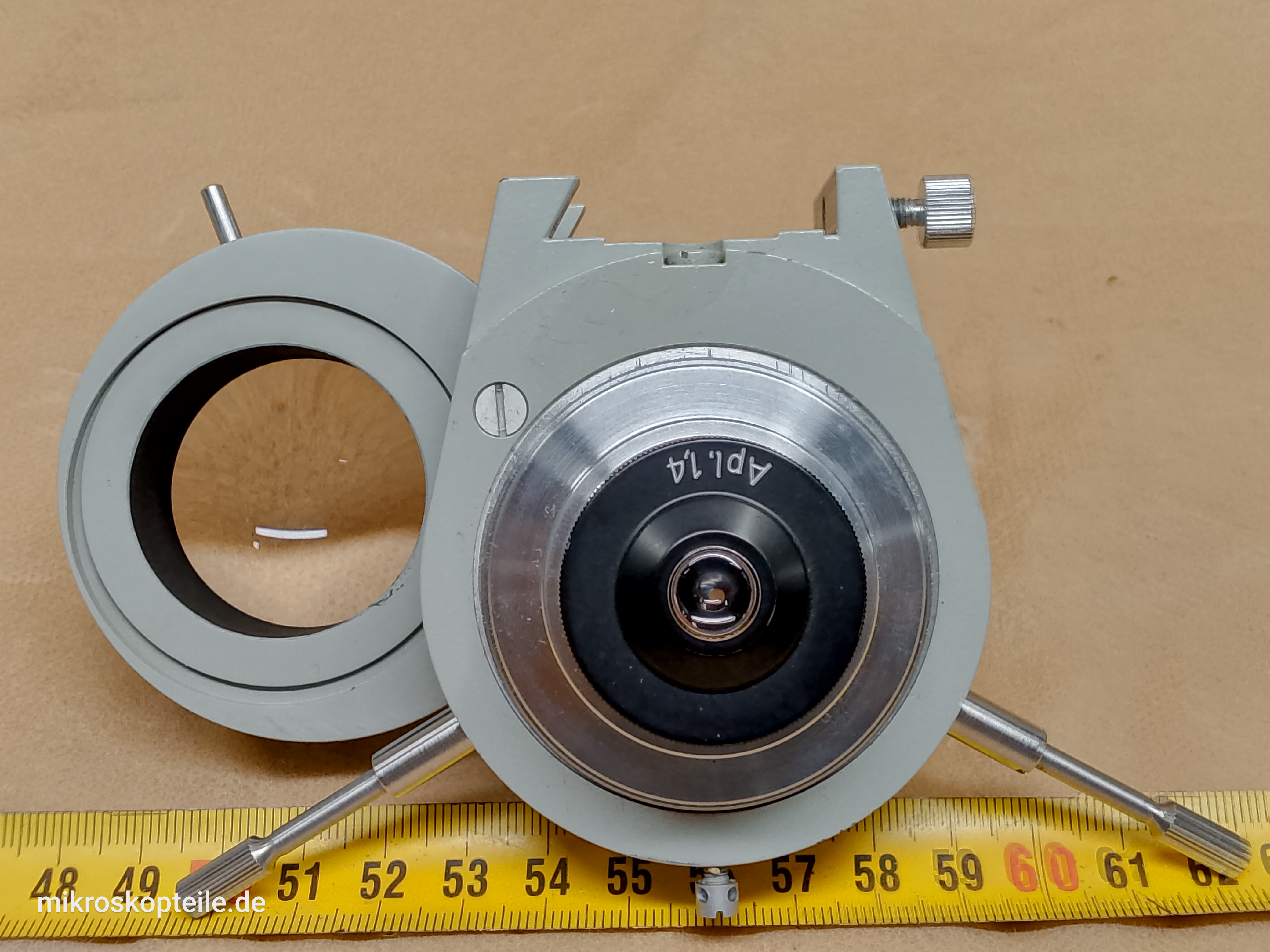 Carl Zeiss Jena Fluoval / Ergaval - mikroskopowy kondensor Apl. 1,4 o dużej aperturze z przysłoną irysową - different 16 view