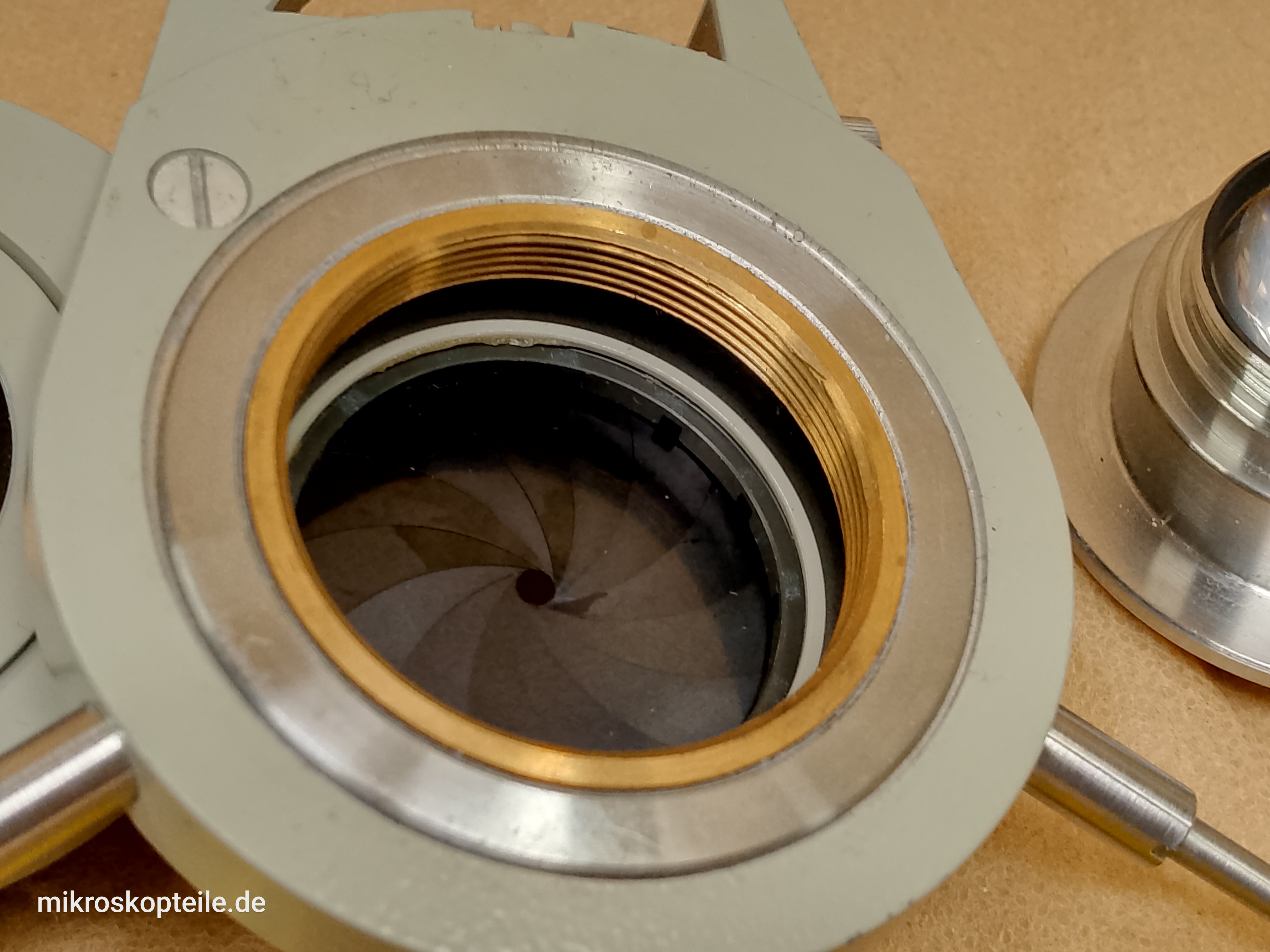 Carl Zeiss Jena Fluoval / Ergaval - mikroskopowy kondensor Apl. 1,4 o dużej aperturze z przysłoną irysową - different 19 view