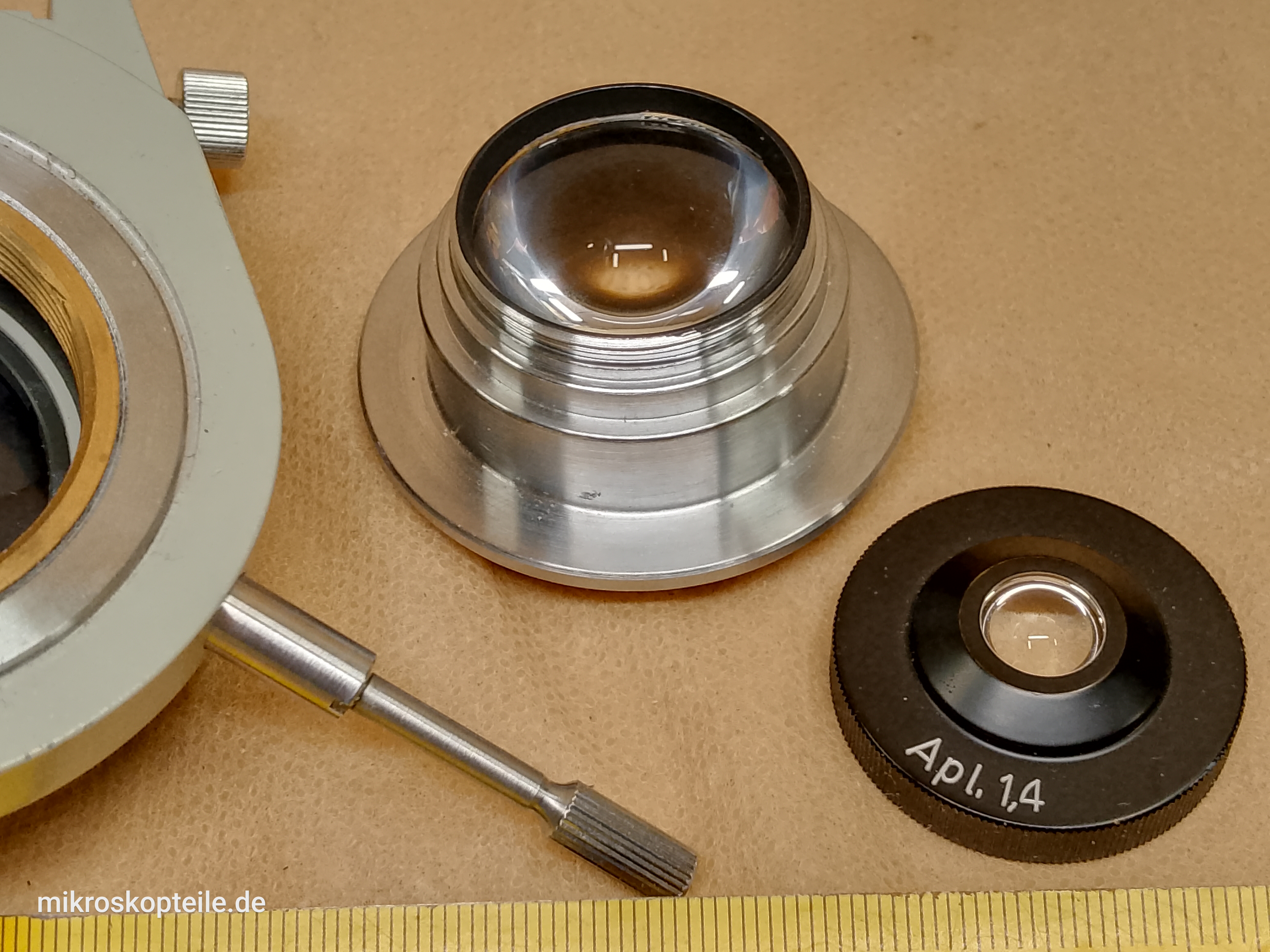 Carl Zeiss Jena Fluoval / Ergaval - mikroskopowy kondensor Apl. 1,4 o dużej aperturze z przysłoną irysową - different 20 view