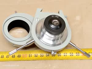 Carl Zeiss Jena Fluoval / Ergaval - mikroskopowy kondensor Apl. 1,4 o dużej aperturze z przysłoną irysową - different 1 view