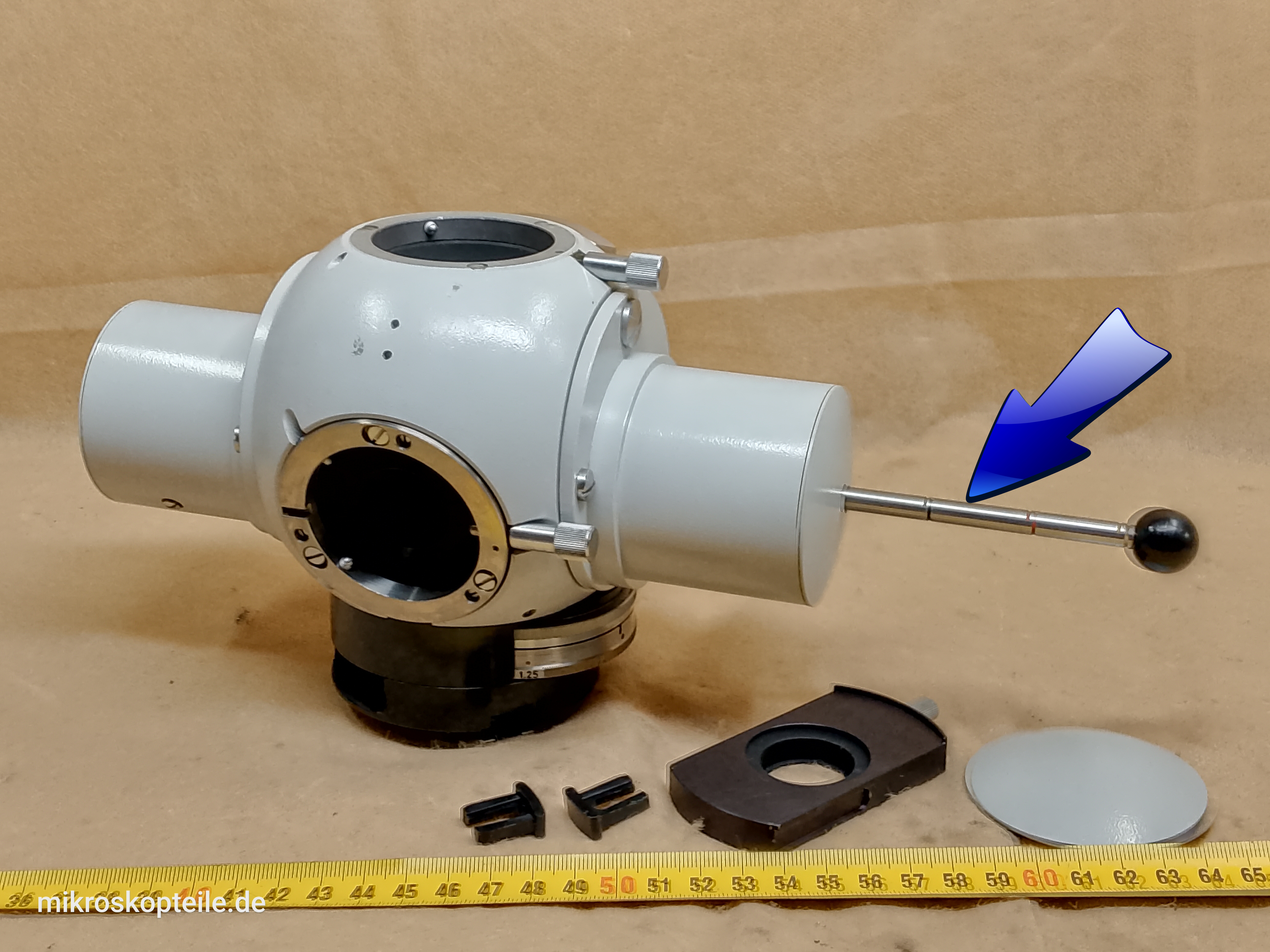 Zeiss Photomicroscope / Universal Mikroskop Photo-Zwischentubus-Zugstange zum Umschalten des Strahlengangs - Ansicht #9