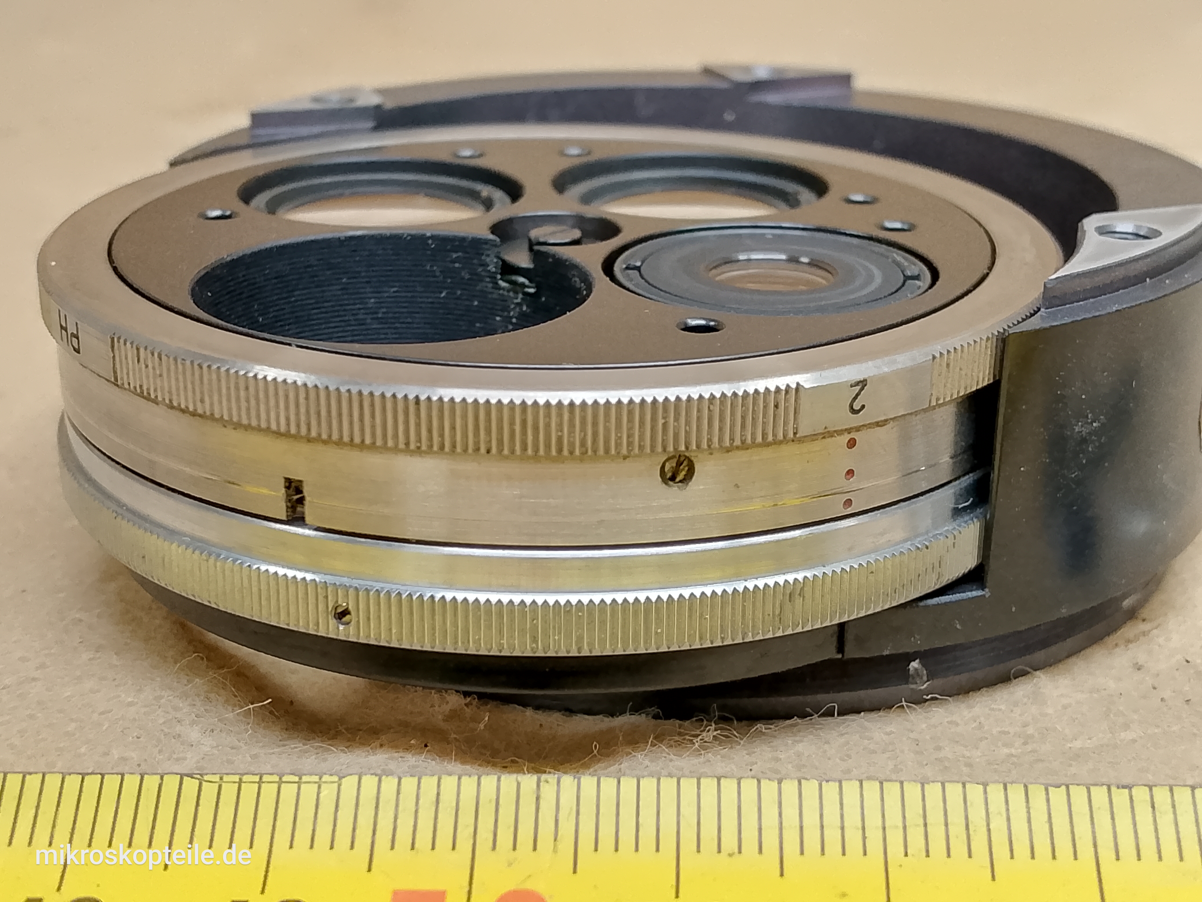 Zeiss Photomicroscope / Universal microscope lens wheel for Optovar magnification changer | spare part for photo intermediate tube - different 2 view
