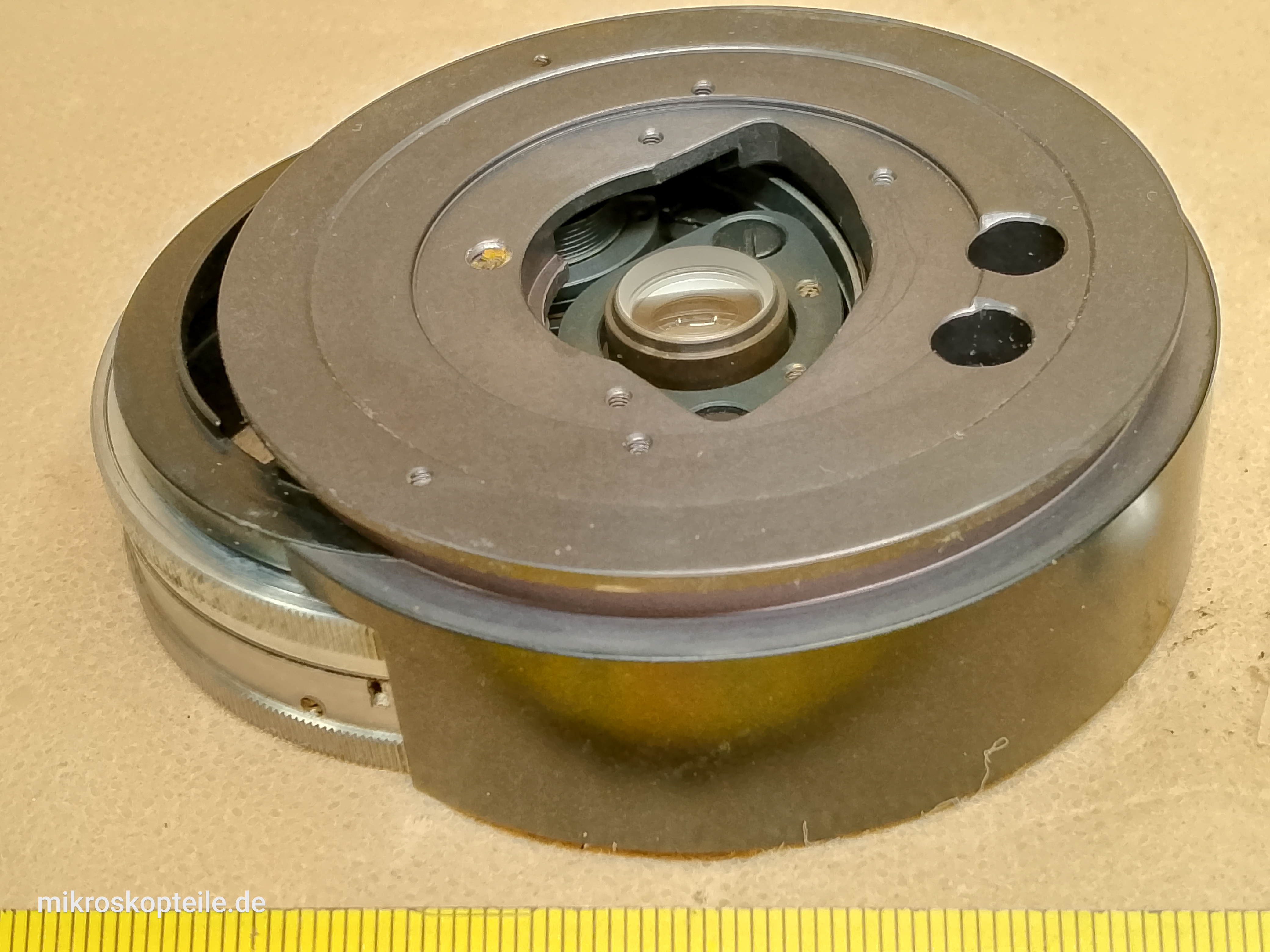 Zeiss Photomicroscope / Universal microscope lens wheel for Optovar magnification changer | spare part for photo intermediate tube - different 6 view