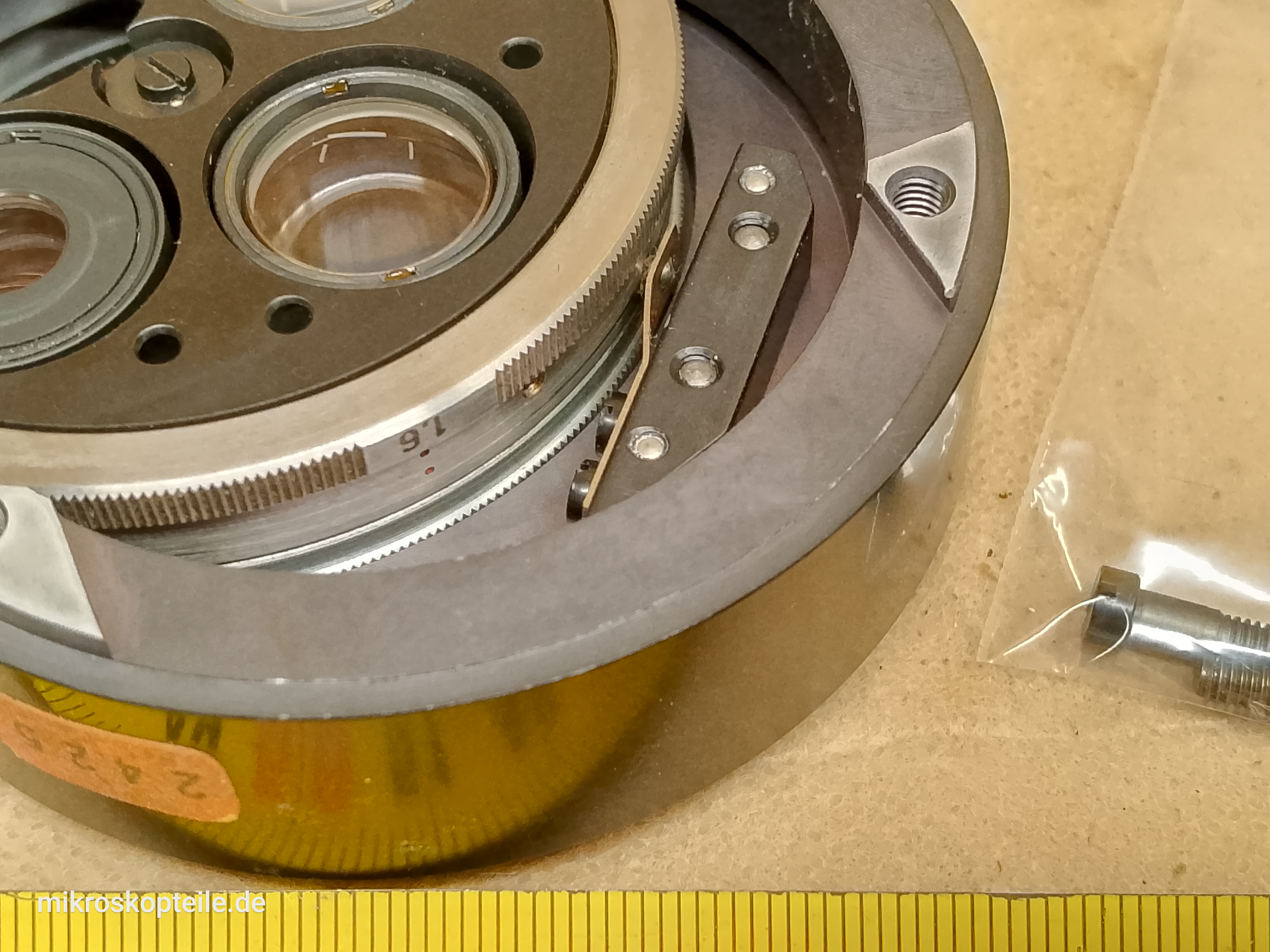 Zeiss Photomicroscope / Universal microscope lens wheel for Optovar magnification changer | spare part for photo intermediate tube - different 8 view