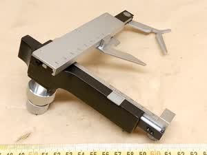 Will Wetzlar V100 / V200 microscope XY stage attachment left sided / cross specimen holder | Zeiss Jena Laboval and Olympus CH compatible