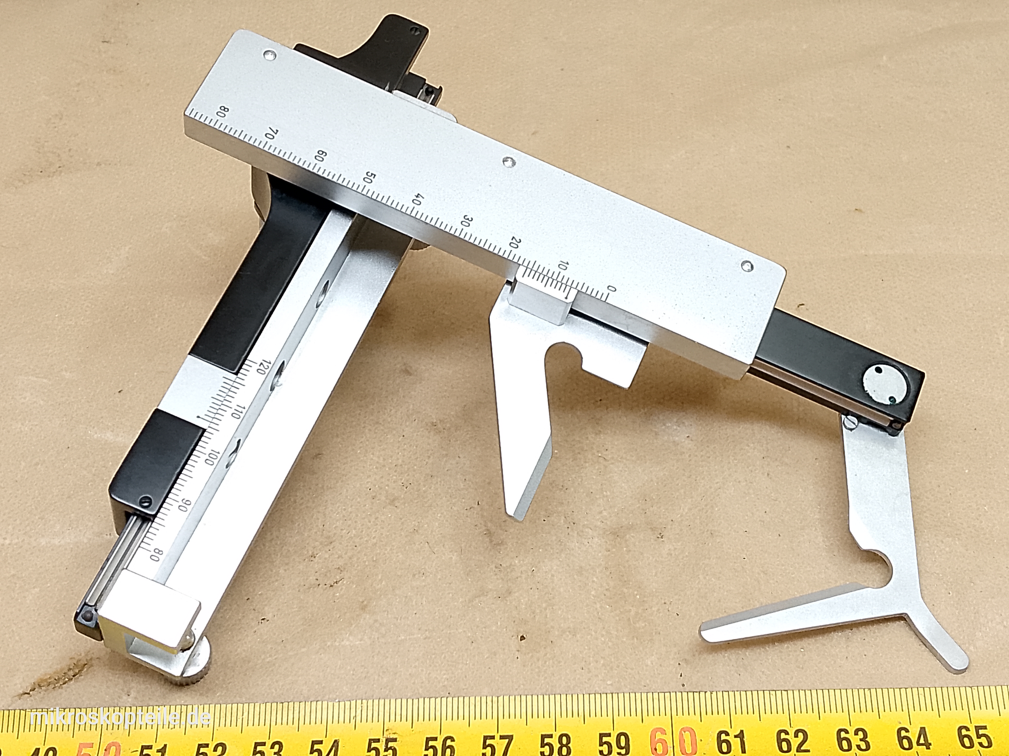 Will Wetzlar V100 / V200 microscope XY stage attachment left sided / cross specimen holder | Zeiss Jena Laboval and Olympus CH compatible - different 1 view