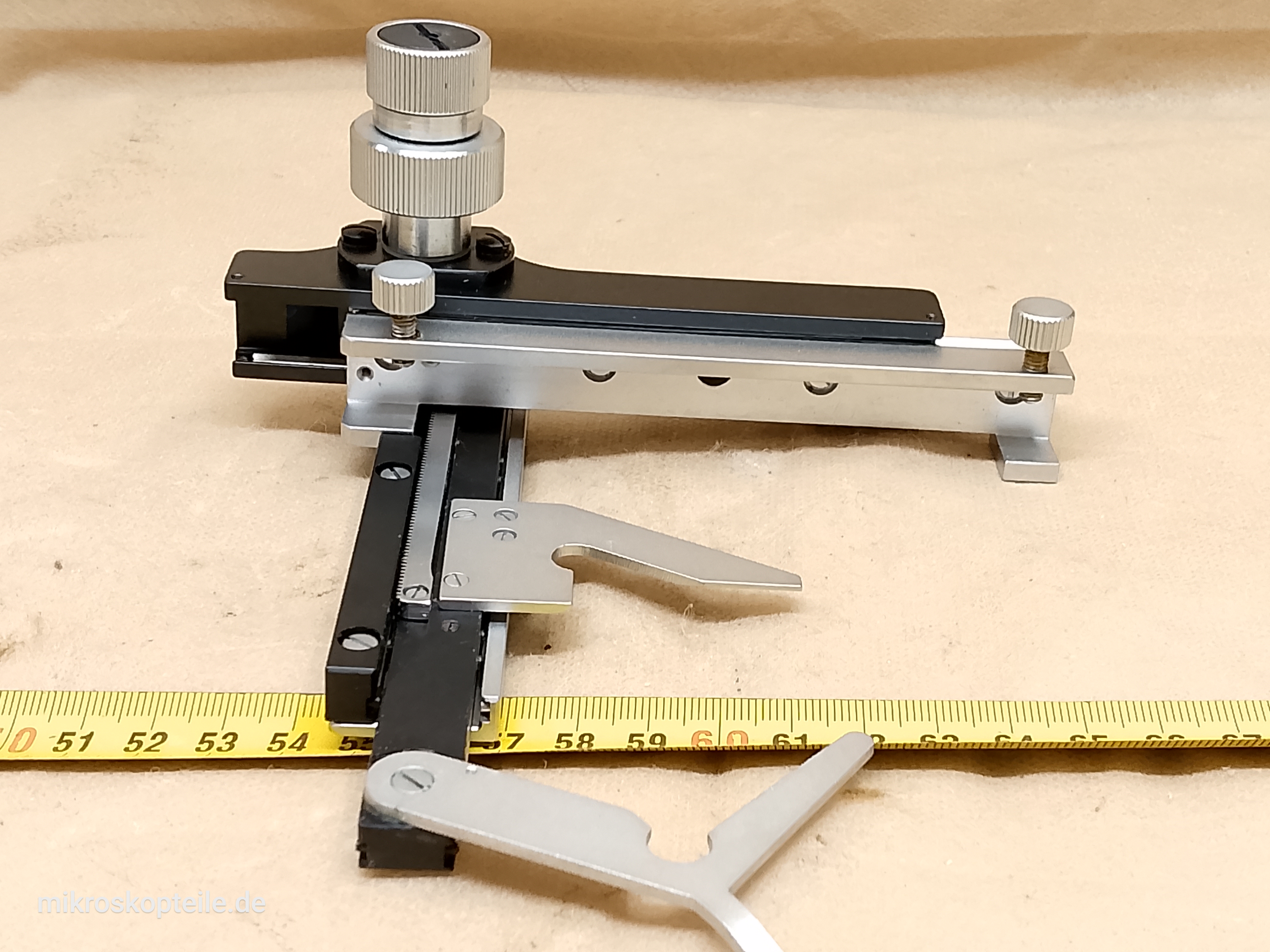 Will Wetzlar V100 / V200 microscope XY stage attachment left sided / cross specimen holder | Zeiss Jena Laboval and Olympus CH compatible - different 3 view