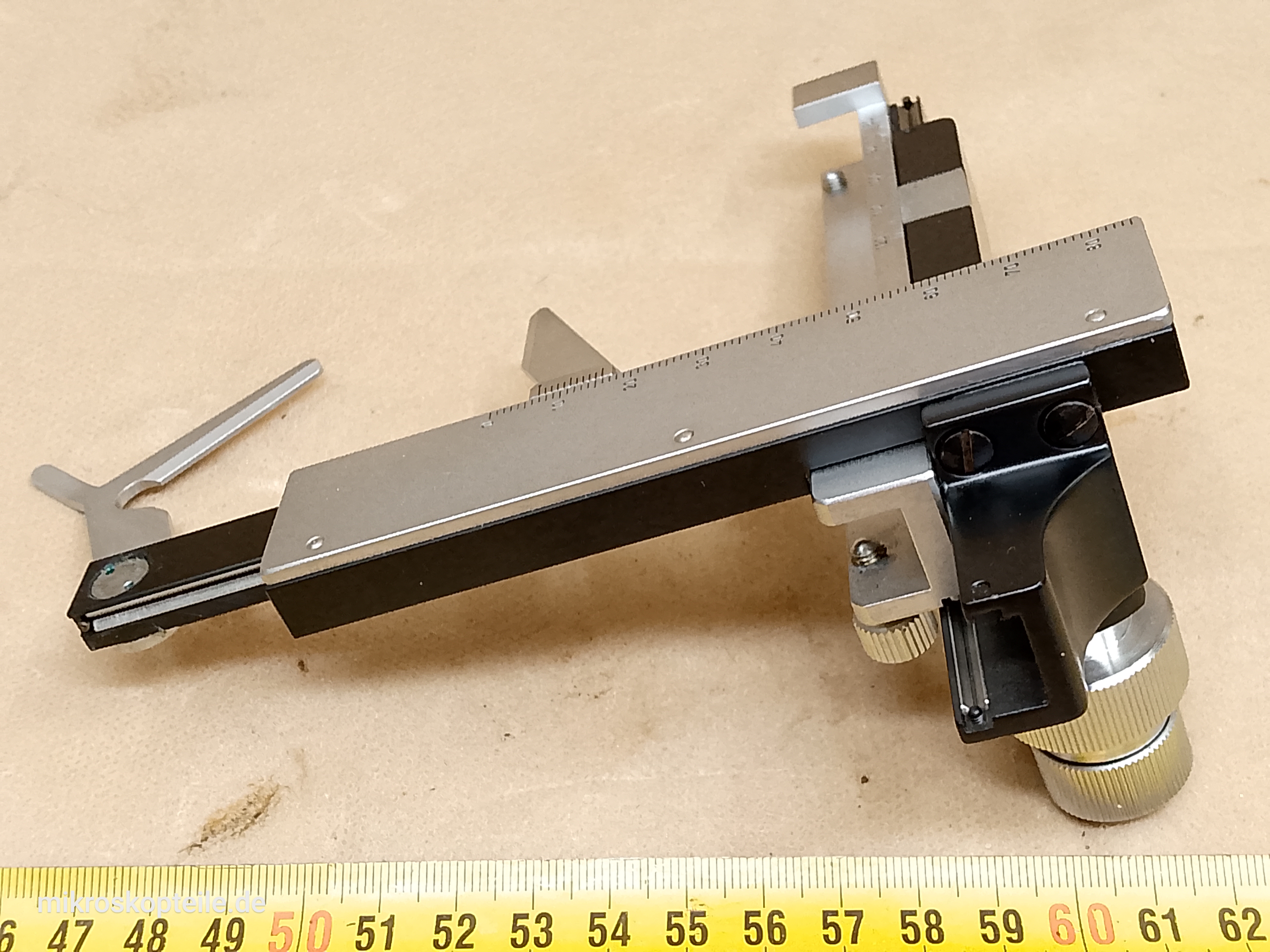 Will Wetzlar V100 / V200 microscope XY stage attachment left sided / cross specimen holder | Zeiss Jena Laboval and Olympus CH compatible - different 5 view