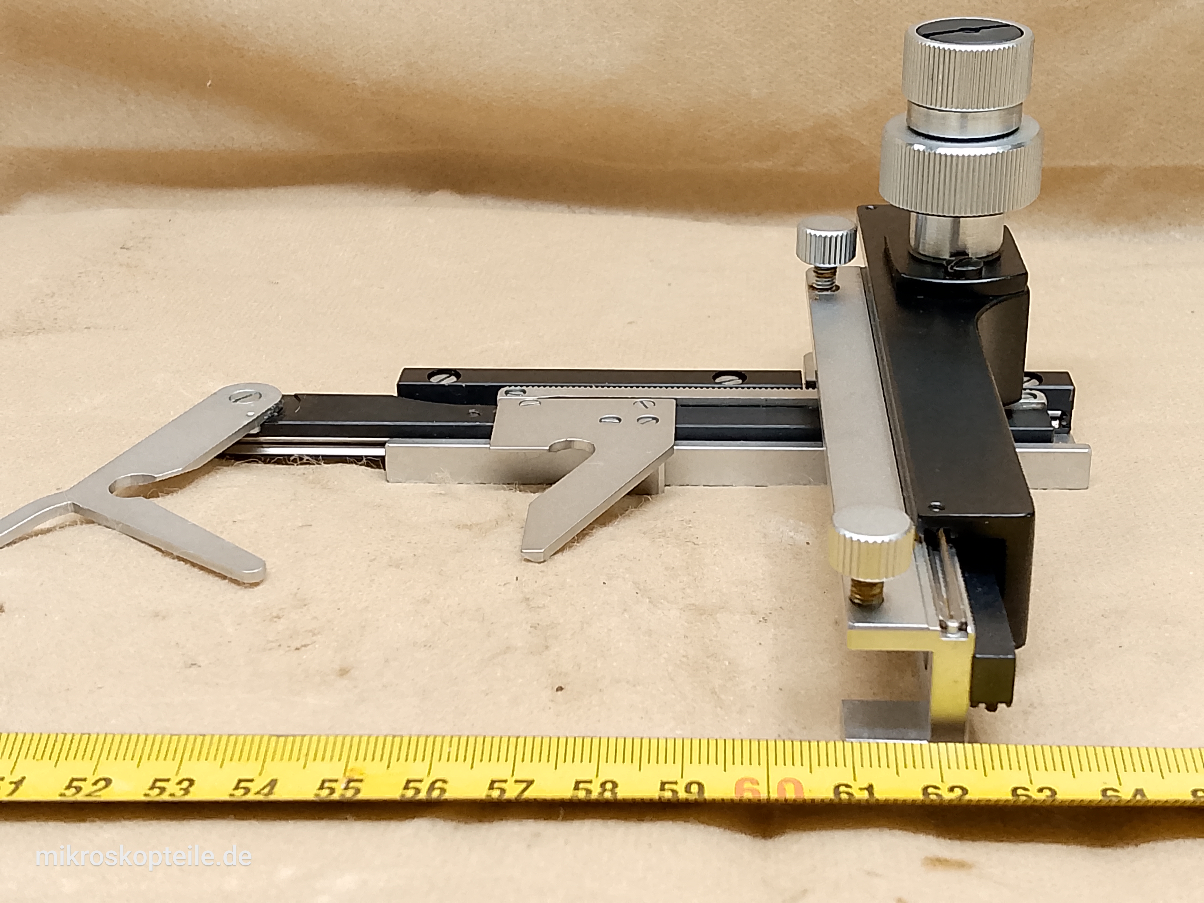 Will Wetzlar V100 / V200 microscope XY stage attachment left sided / cross specimen holder | Zeiss Jena Laboval and Olympus CH compatible - different 8 view