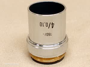 Will Wetzlar V200 / V100 4/0.10 160/- obiektyw mikroskopowy 4x | zgodny z Eschenbach i CBS Beck Kassel