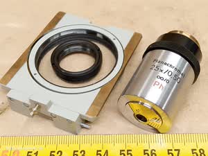 Carl Zeiss Jena Planachromat 25x/0,50 oo/0 Ph - EPI phase contrast microscope objective M19 | Neophot 21 reflected light - different 2 view
