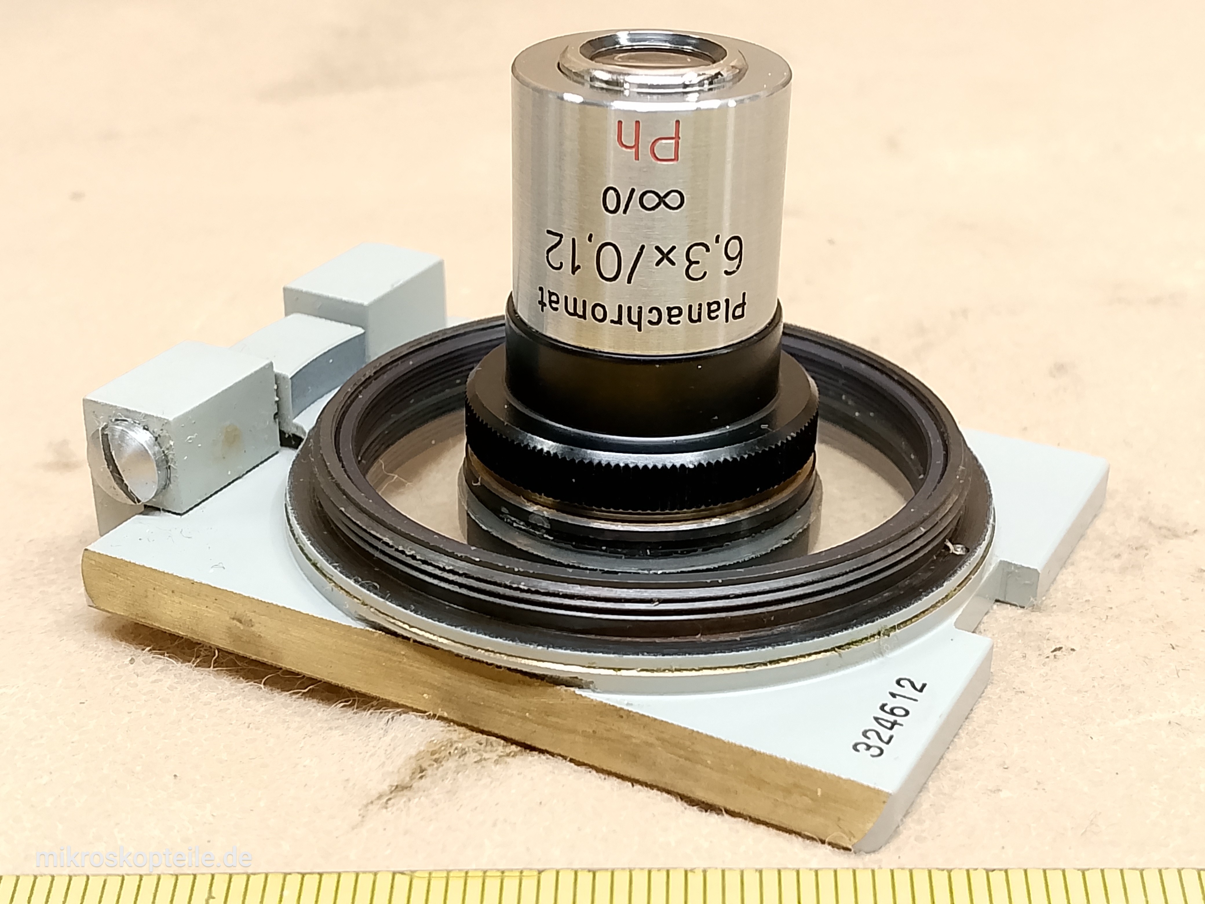 Carl Zeiss Jena Planachromat 6.3x/0.12 oo/0 Ph - EPI phase contrast microscope objective M19 | Neophot 21 - view #1
