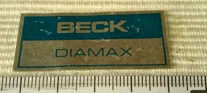 Beck London Oryginalna aluminiowa plakietka mikroskopu Beck Diamax - thumbnail