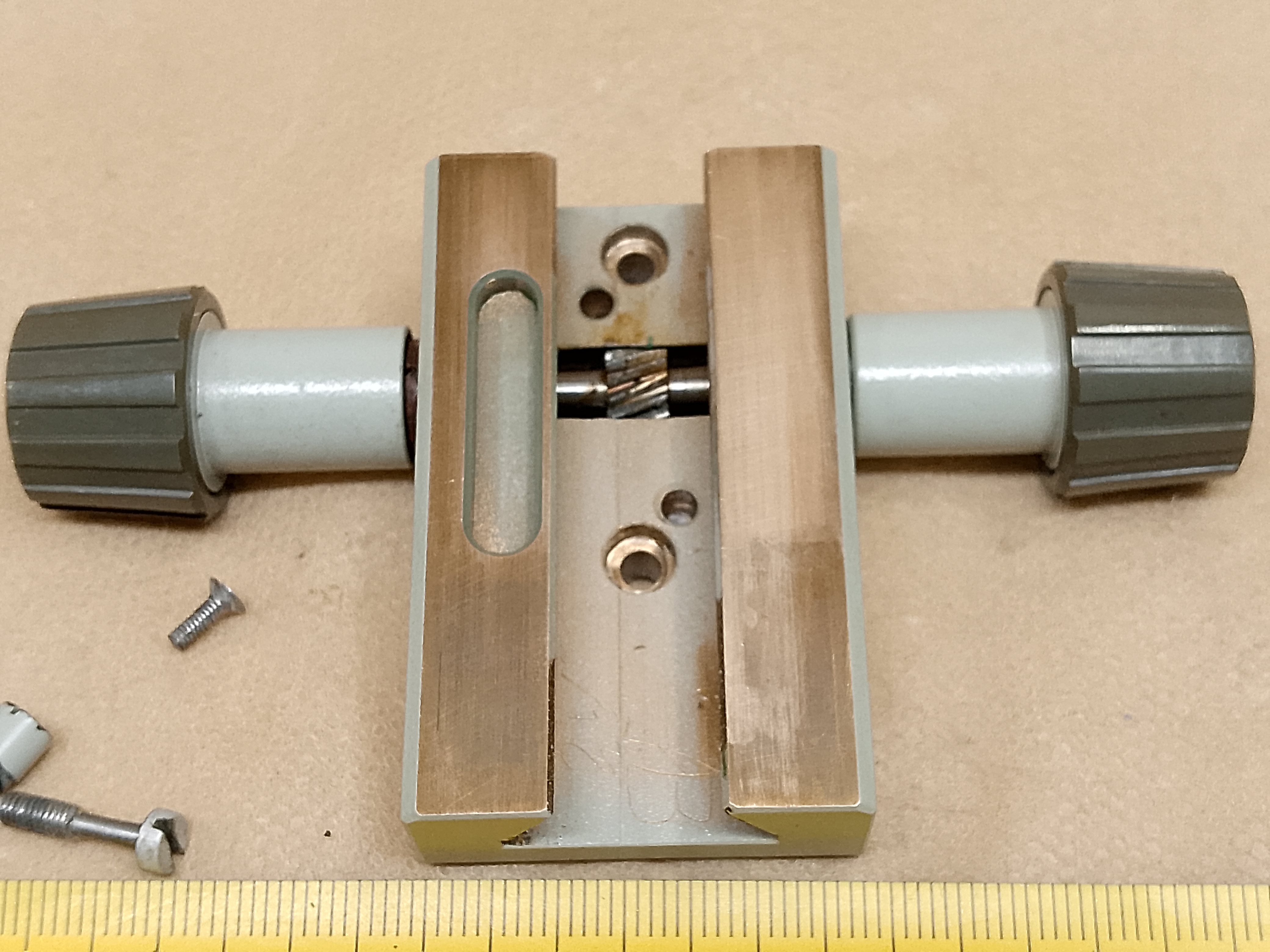 Carl Zeiss Jena Ergaval microscope condenser support | focusing knob, rack and pinion - view #10