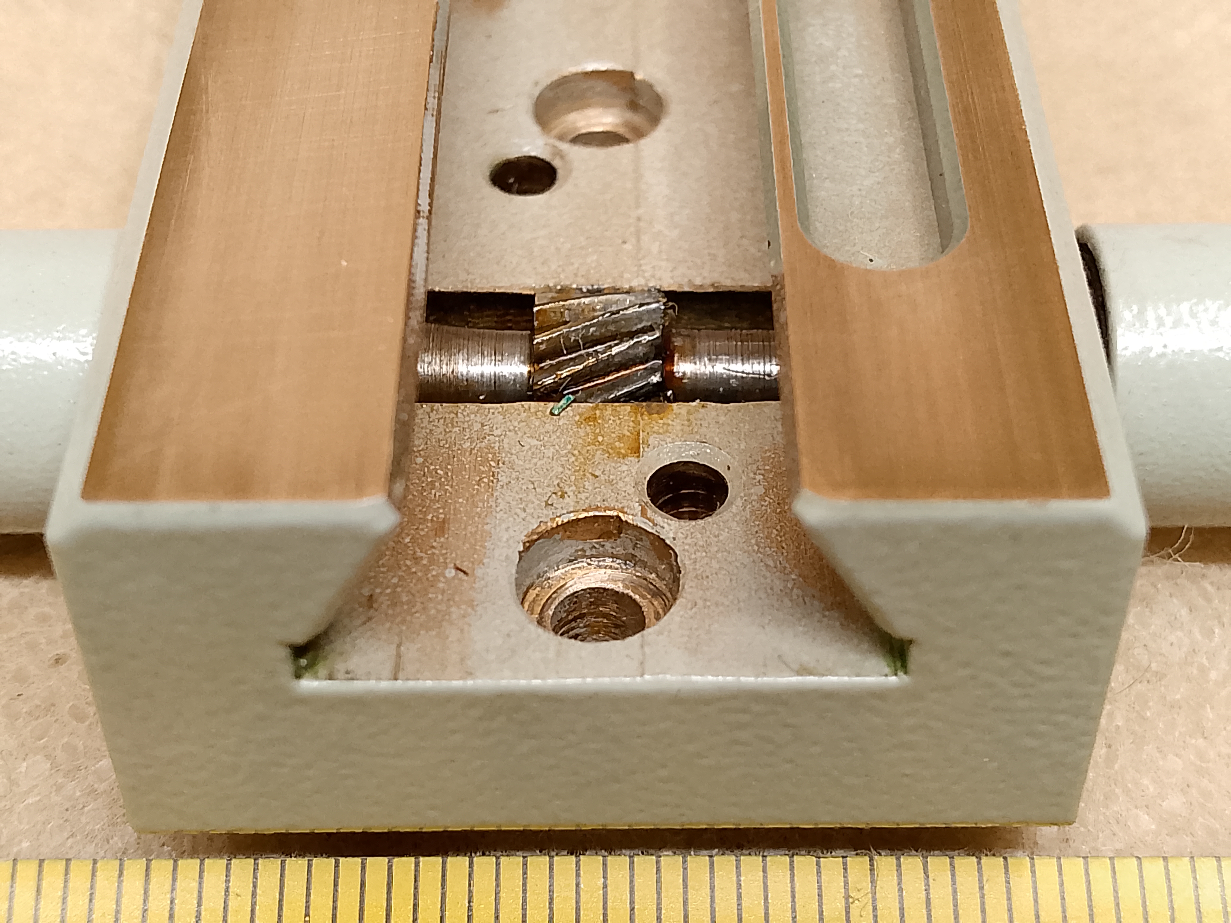 Carl Zeiss Jena Ergaval microscope condenser support | focusing knob, rack and pinion - view #11