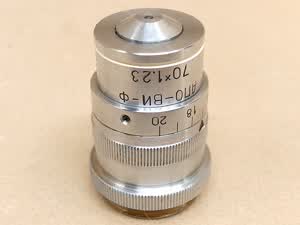 Lomo APO-WI-F 70x1,23 microscope objective | Apochromat, water immersion, phase contrast, cover glass correction collar, RMS 1972 - thumbnail
