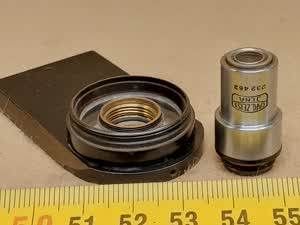 Carl Zeiss Jena Metalliput mikroskopowy obiektyw metalurgiczny 18x/0,30 z adapterem / wsuwką do oświetlacza EPI (9.7 Epi, 18 Met)