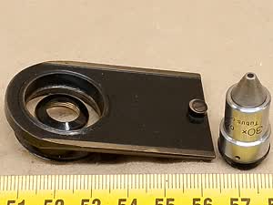 Carl Zeiss Jena Metalliput mikroskopowy obiektyw metalurgiczny 30x/0,40 z adapterem / wsuwką do oświetlacza EPI (16 Epi, 30 Met)