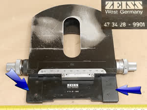 Zeiss Standard 16 / GFL microscope stage - toothed rack covers - service spare part / repair element - view #6