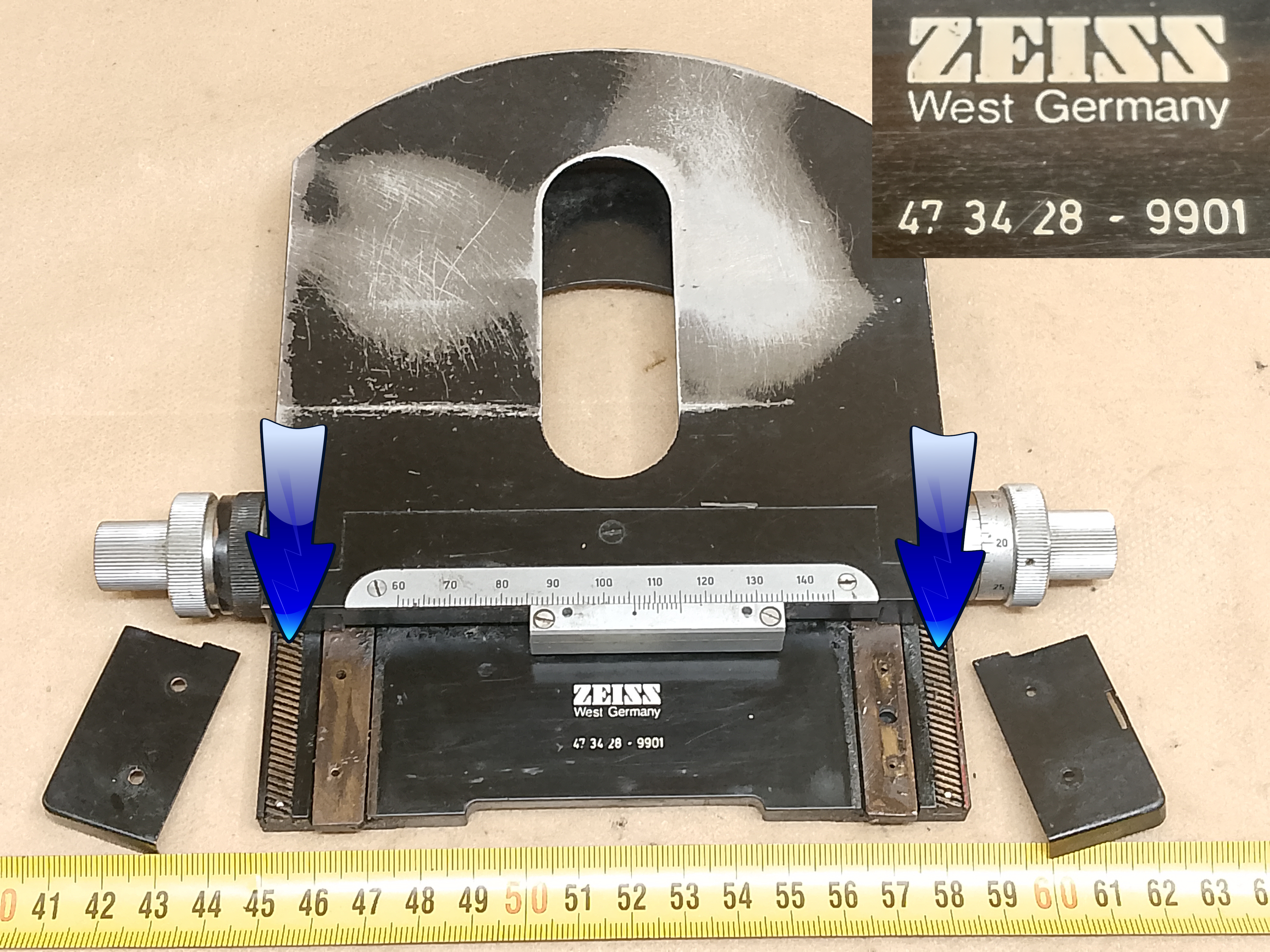 Zeiss Standard 16 / GFL - listwa zębata (zębatka) - część serwisowa do naprawy stolika mikroskopowego - different 6 view