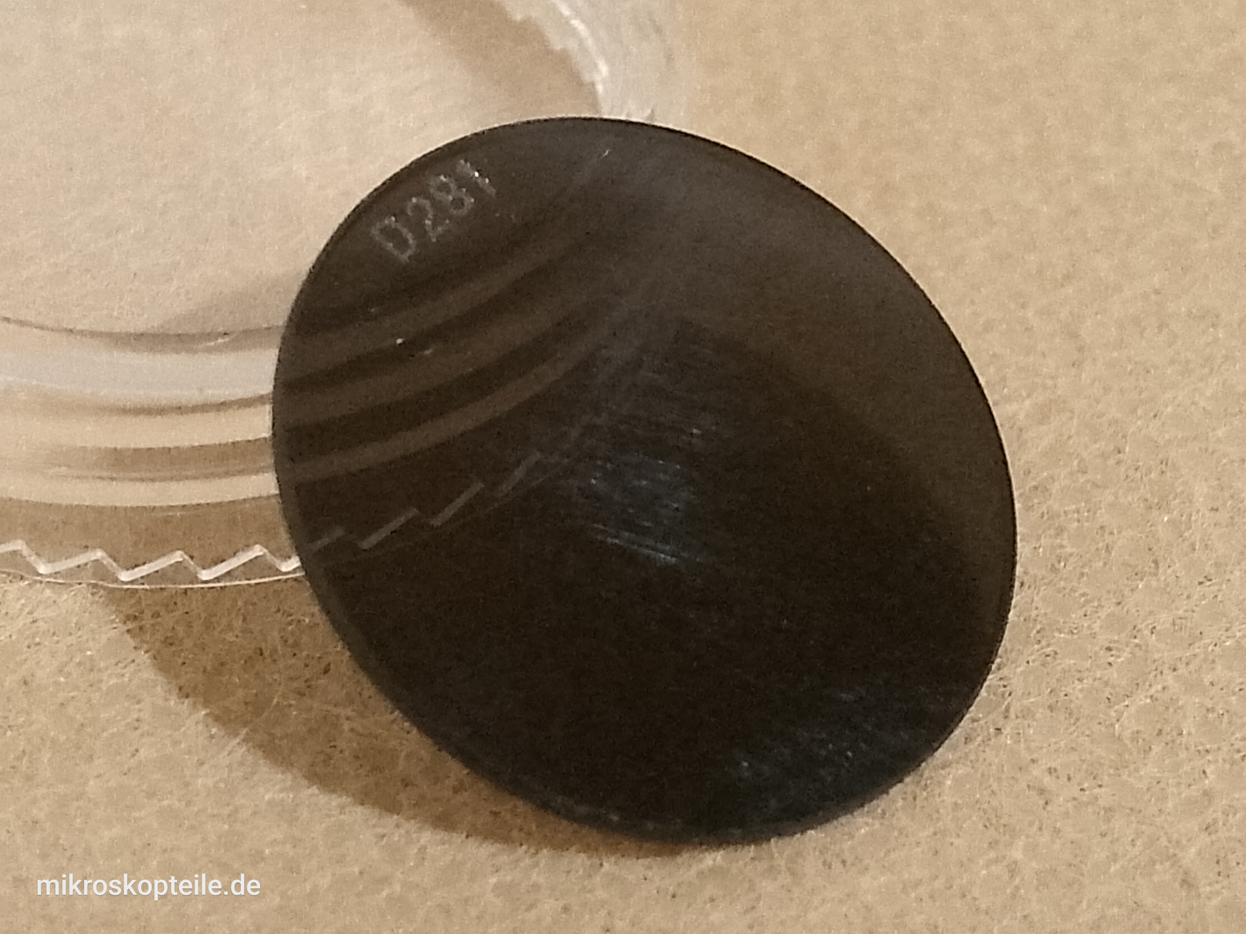 Carl Zeiss Jena Filtr mikroskopowy fluorescencyjny Carl Zeiss Jena D281 średnica 20 mm, szary