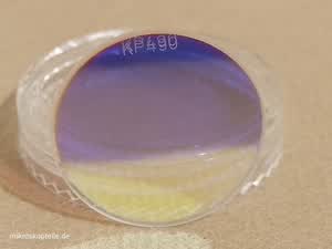Carl Zeiss Jena Filtr mikroskopowy fluorescencyjny Carl Zeiss Jena KP490 średnica 20 mm, niebieski - thumbnail