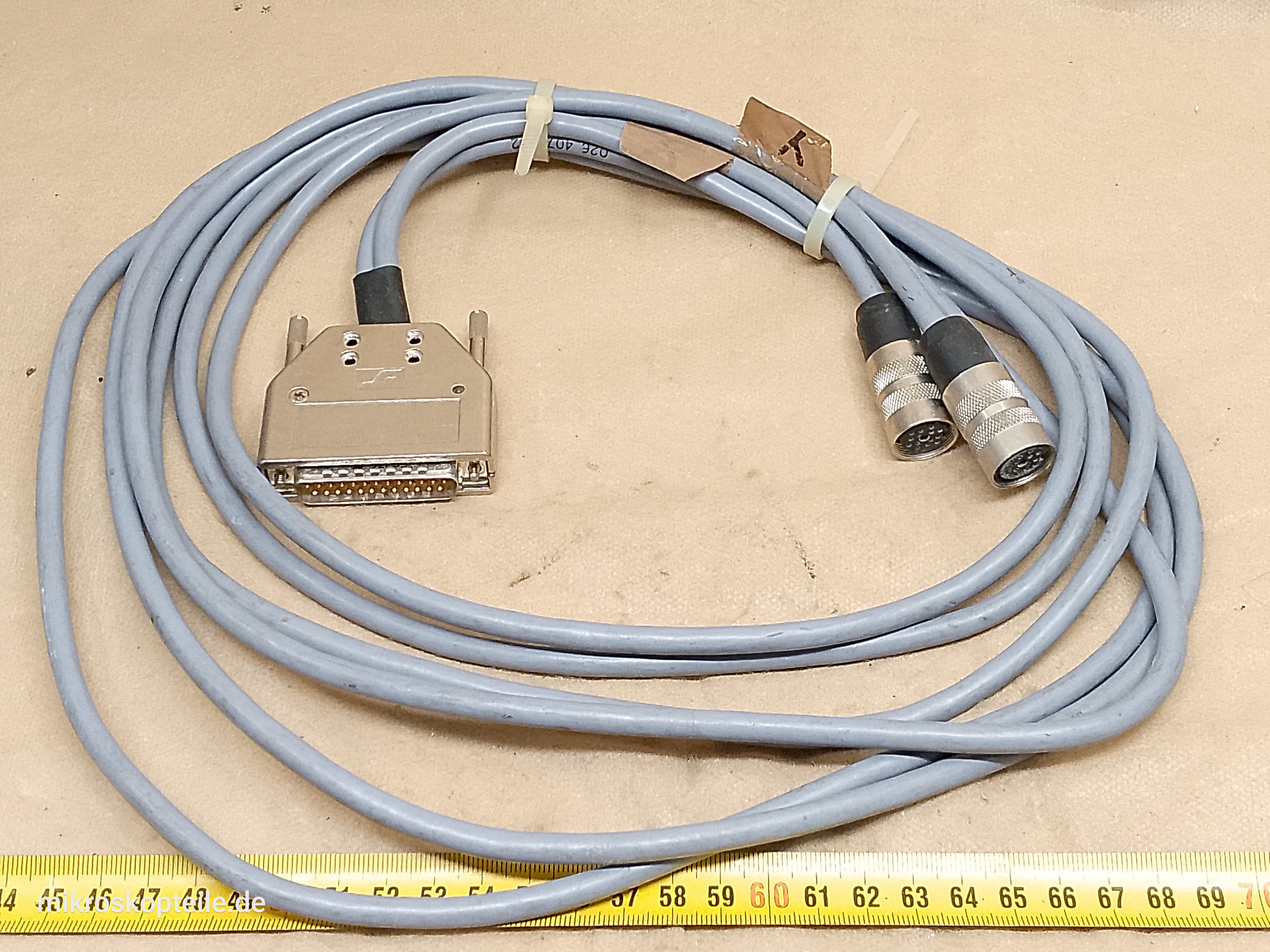Leica Märzhäuser X Y microscope motorized  stage controller cable DB25 - 2x M12 CTR LAS Oasis